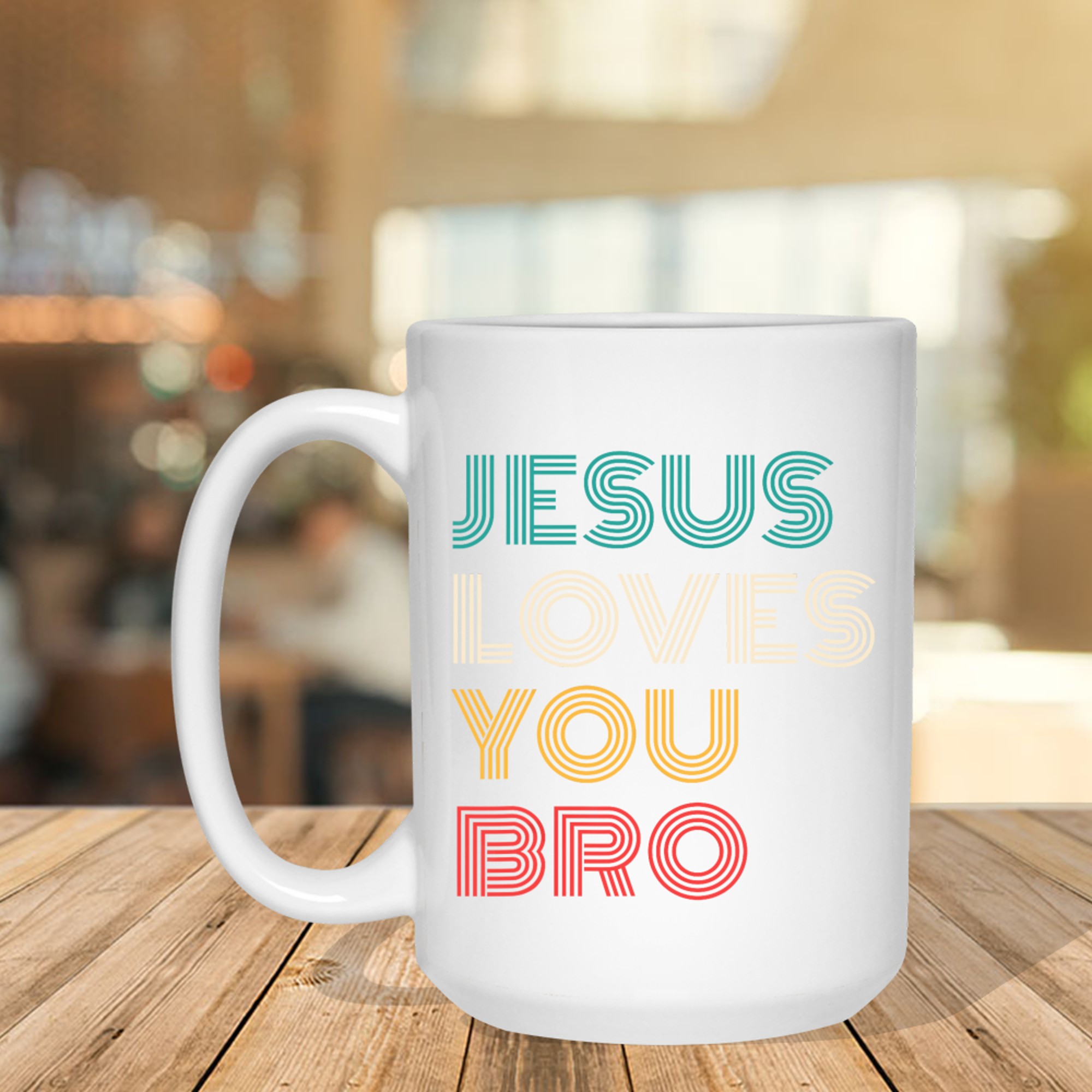 Jesus Loves You Bro, Funny Christian Faith Retro Mug