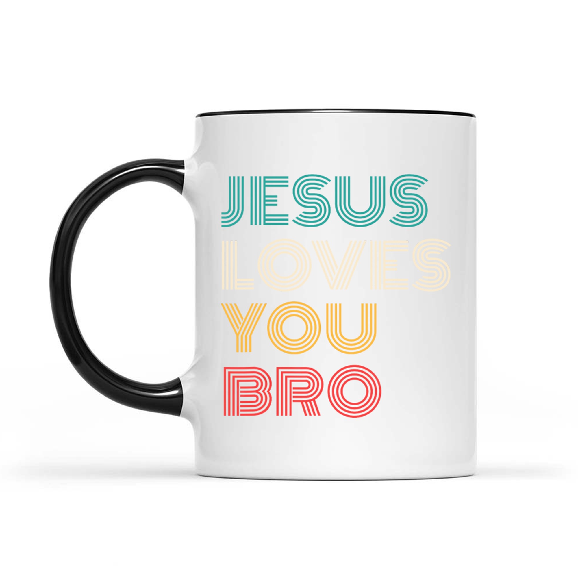 Jesus Loves You Bro, Funny Christian Faith Retro Mug