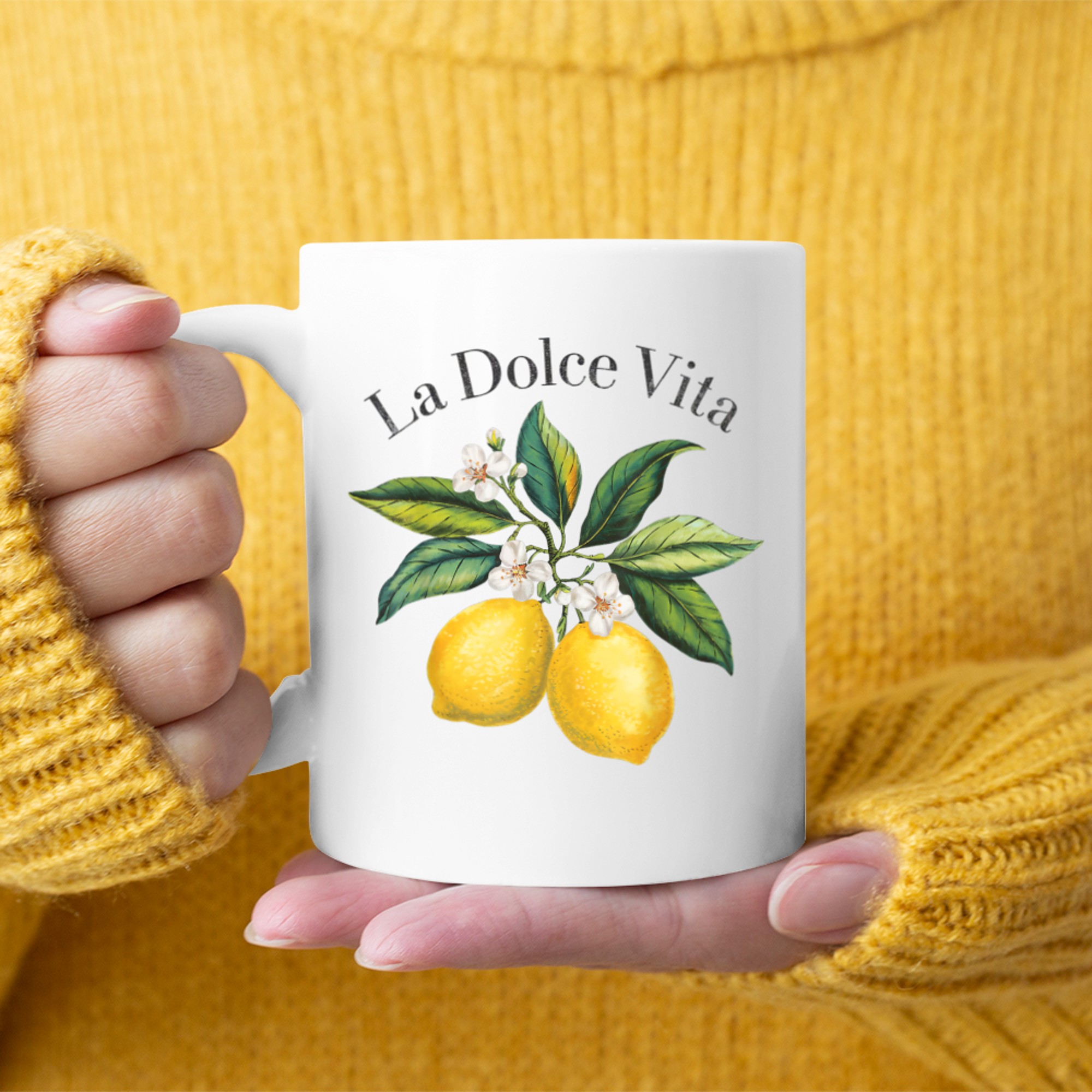 La Dolce Vita Lemon Italian Summer Limoncello Amalfi Coast Mug