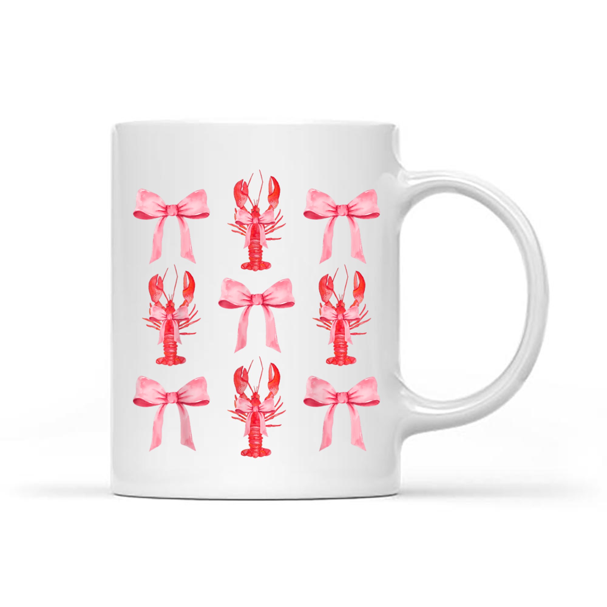 Pink Bow Cute Coquette Crawfish Y2k Clean Girl Aesthetic Mug