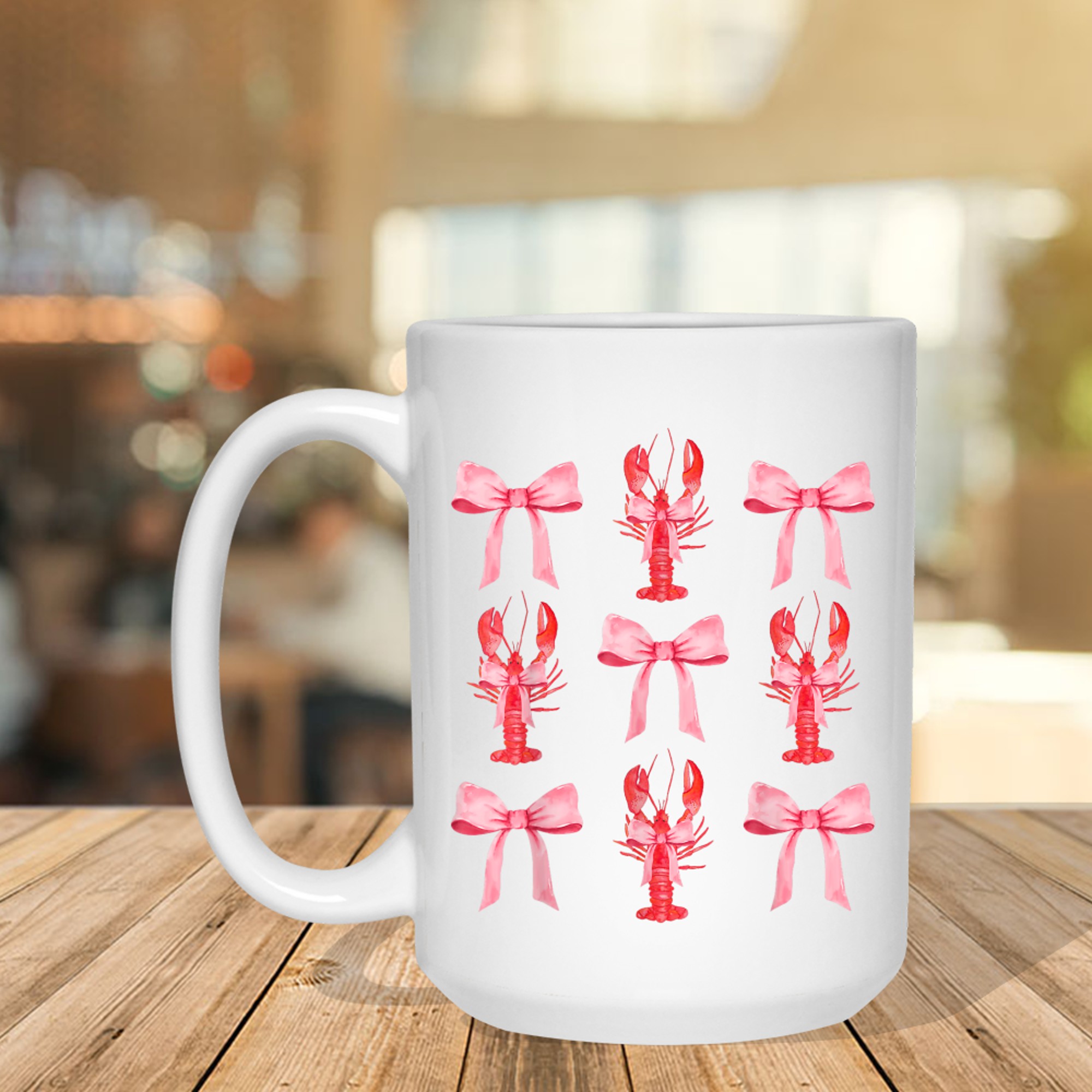 Pink Bow Cute Coquette Crawfish Y2k Clean Girl Aesthetic Mug