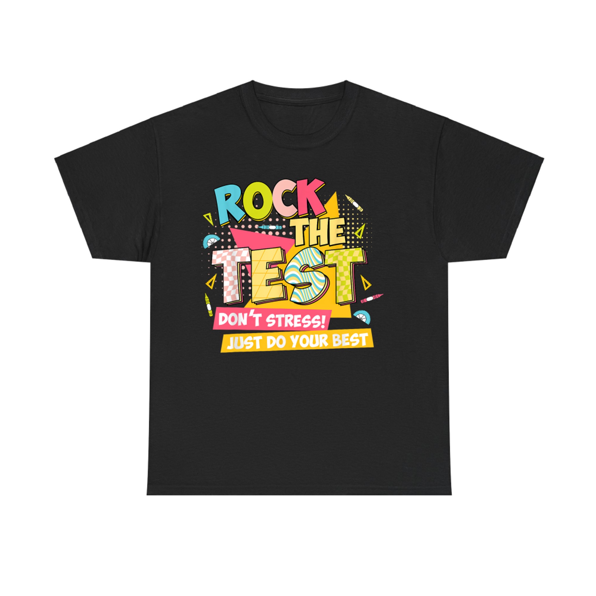 Rock The Test Day Motivational Retro Teachers Testing Day T-Shirt