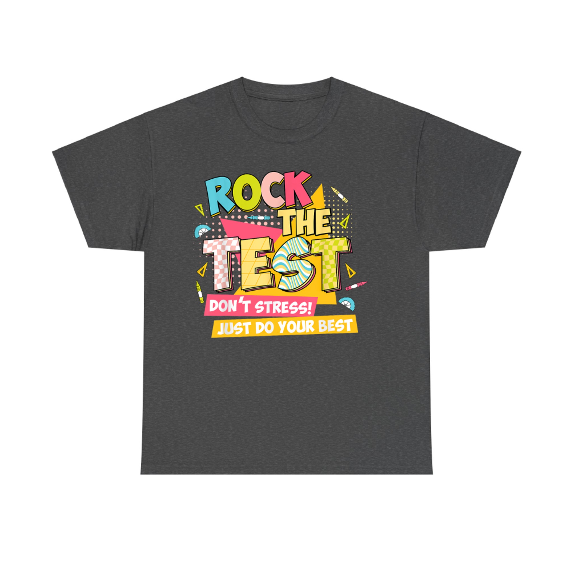 Rock The Test Day Motivational Retro Teachers Testing Day T-Shirt