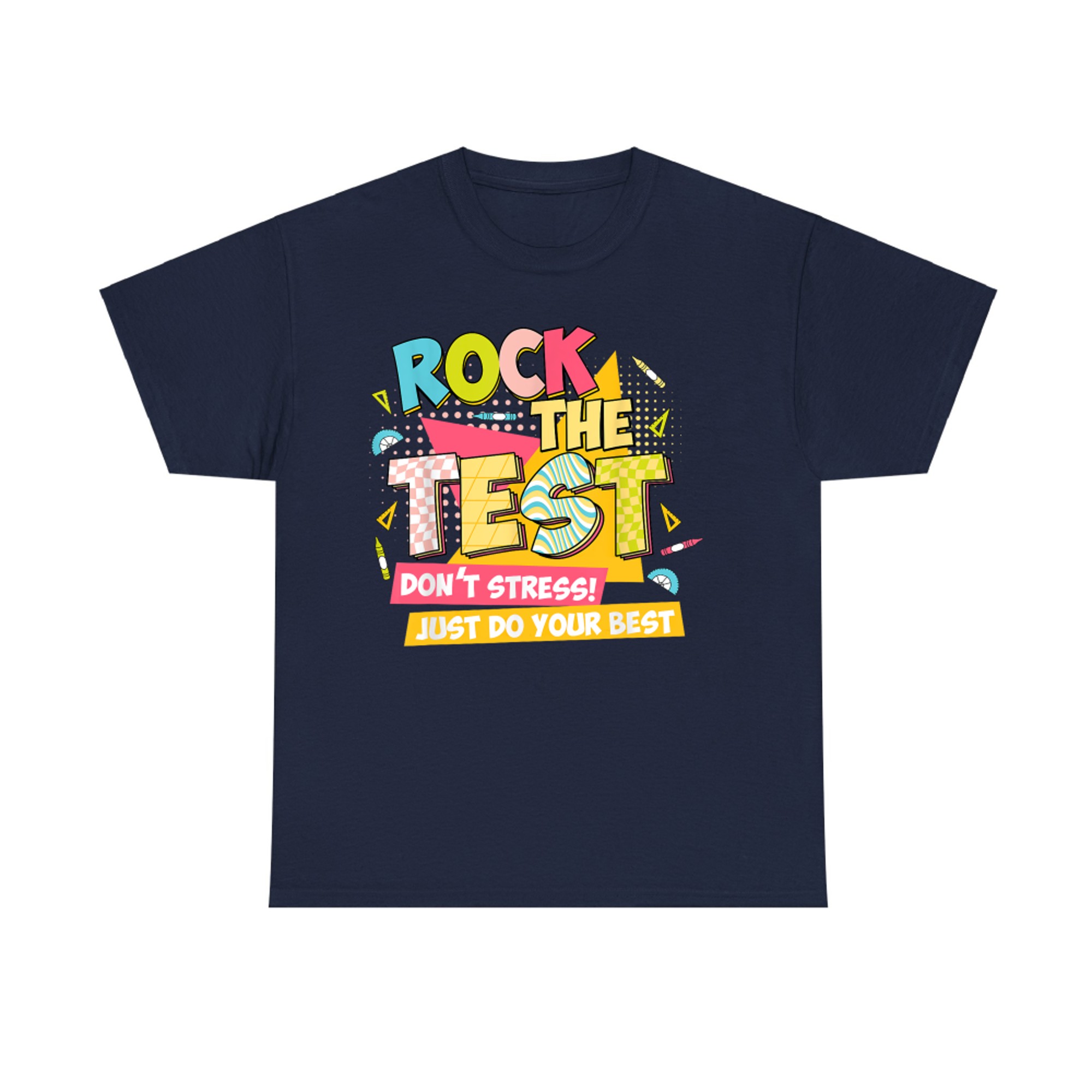 Rock The Test Day Motivational Retro Teachers Testing Day T-Shirt