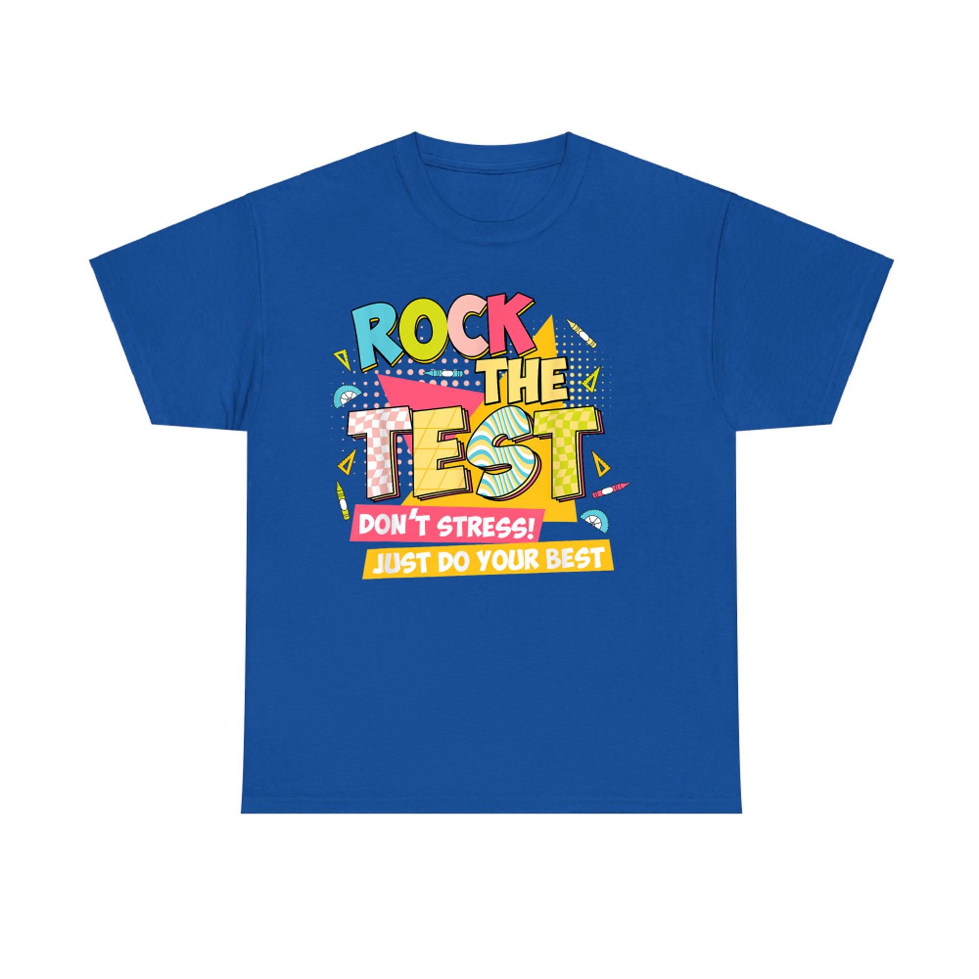 Rock The Test Day Motivational Retro Teachers Testing Day T-Shirt