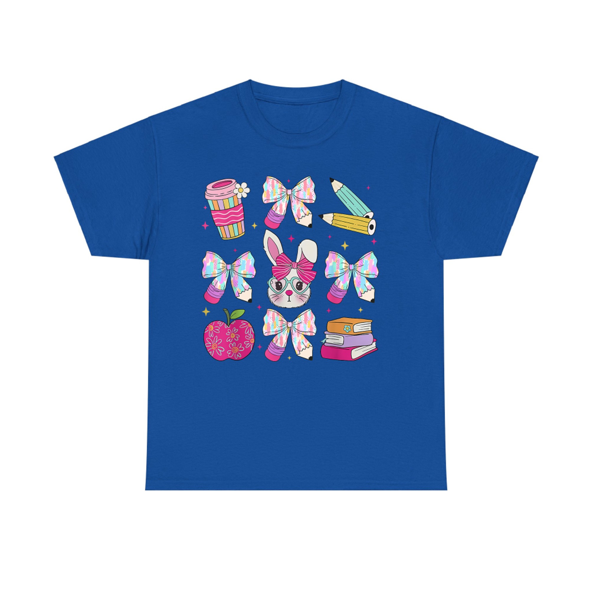 Teacher Easter Coquette Bow Bunny Happy Easter T-Shirt