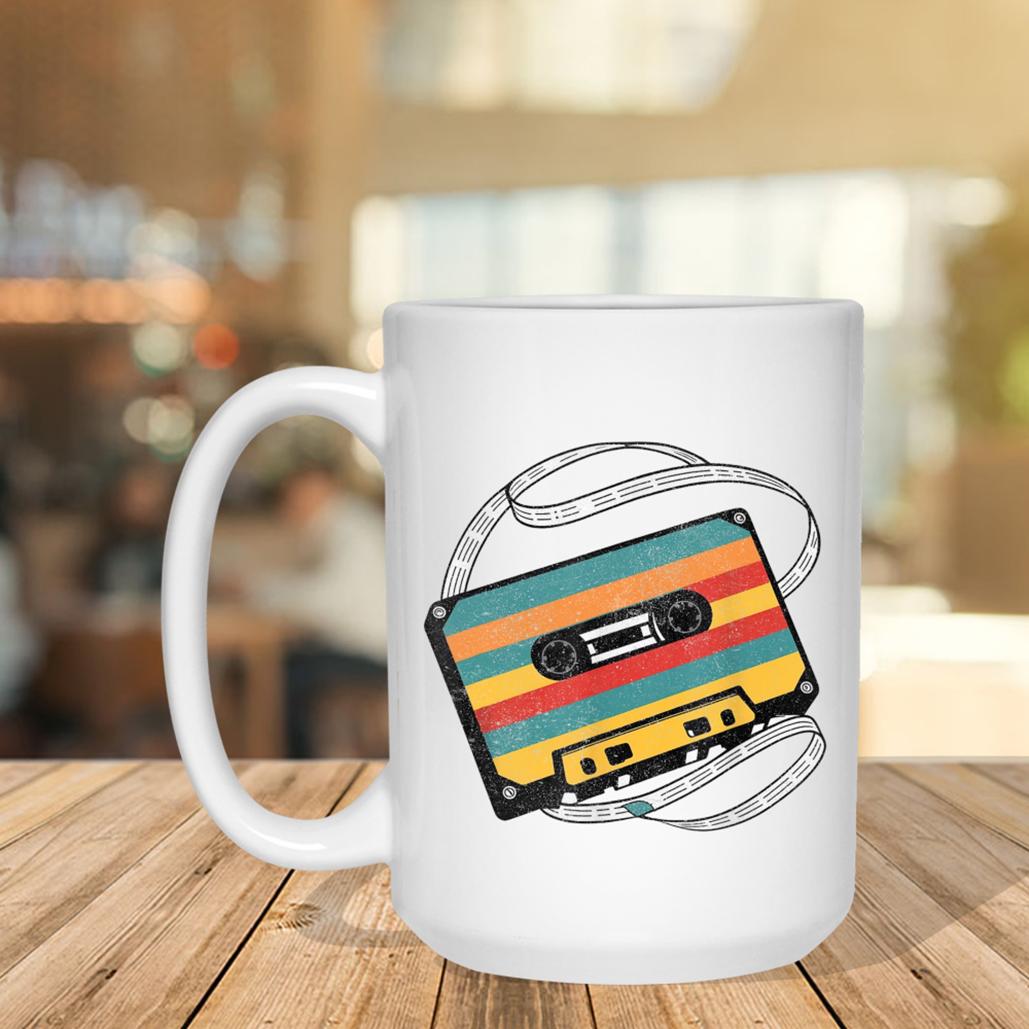 80s 90s Aesthetic Retro Nostalgia Music Cassette Tape Mug