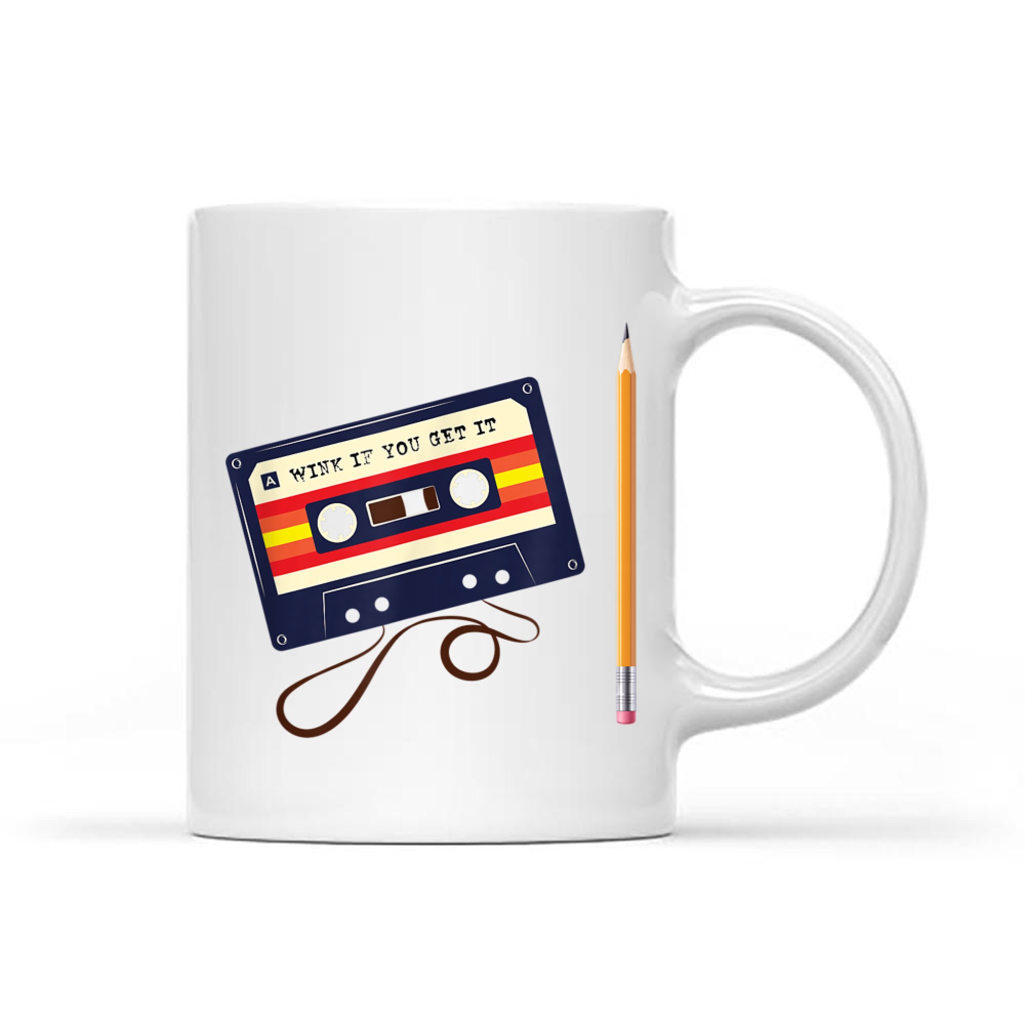 80s Music Lovers Nostalgia Cassette Tape Pencil Mug