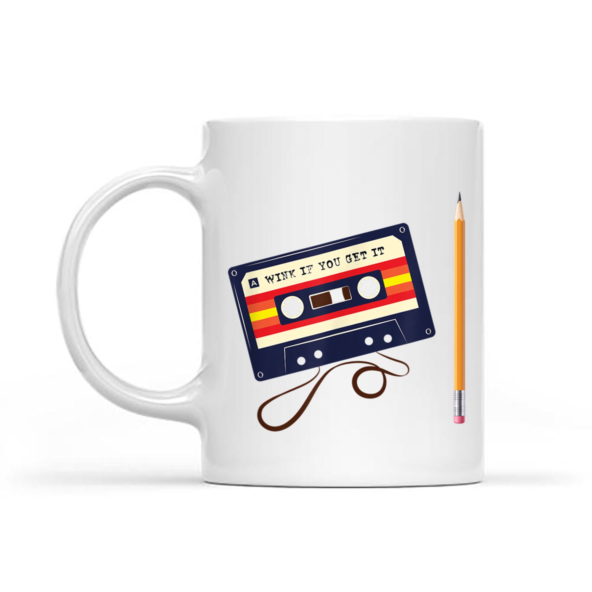 80s Music Lovers Nostalgia Cassette Tape Pencil Mug
