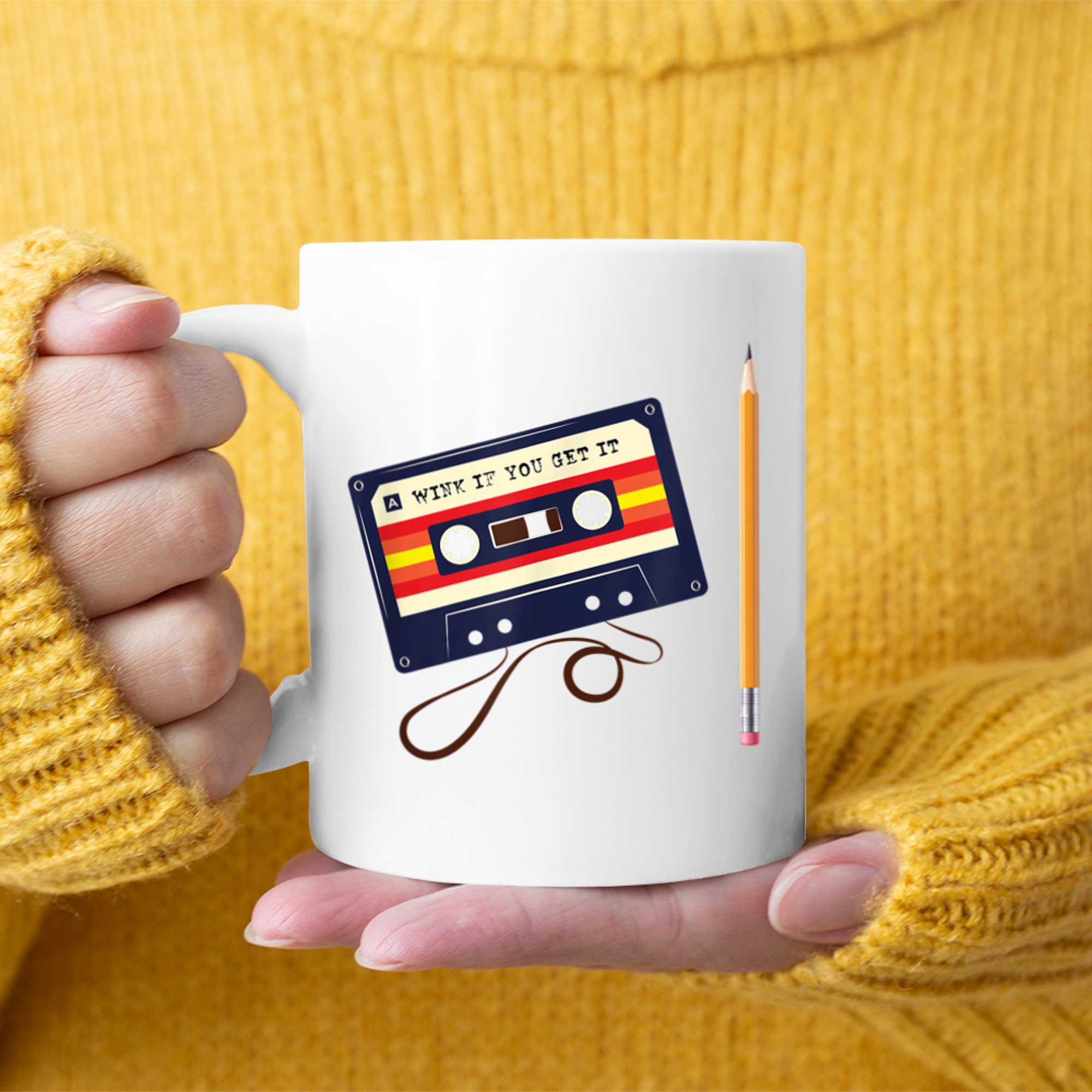 80s Music Lovers Nostalgia Cassette Tape Pencil Mug