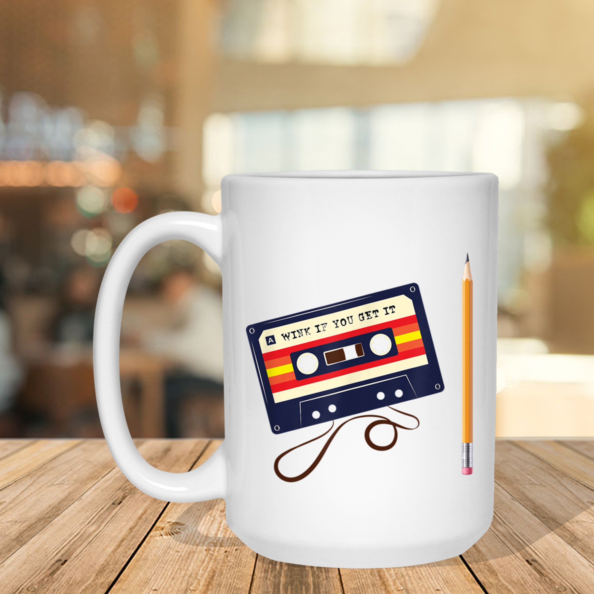 80s Music Lovers Nostalgia Cassette Tape Pencil Mug