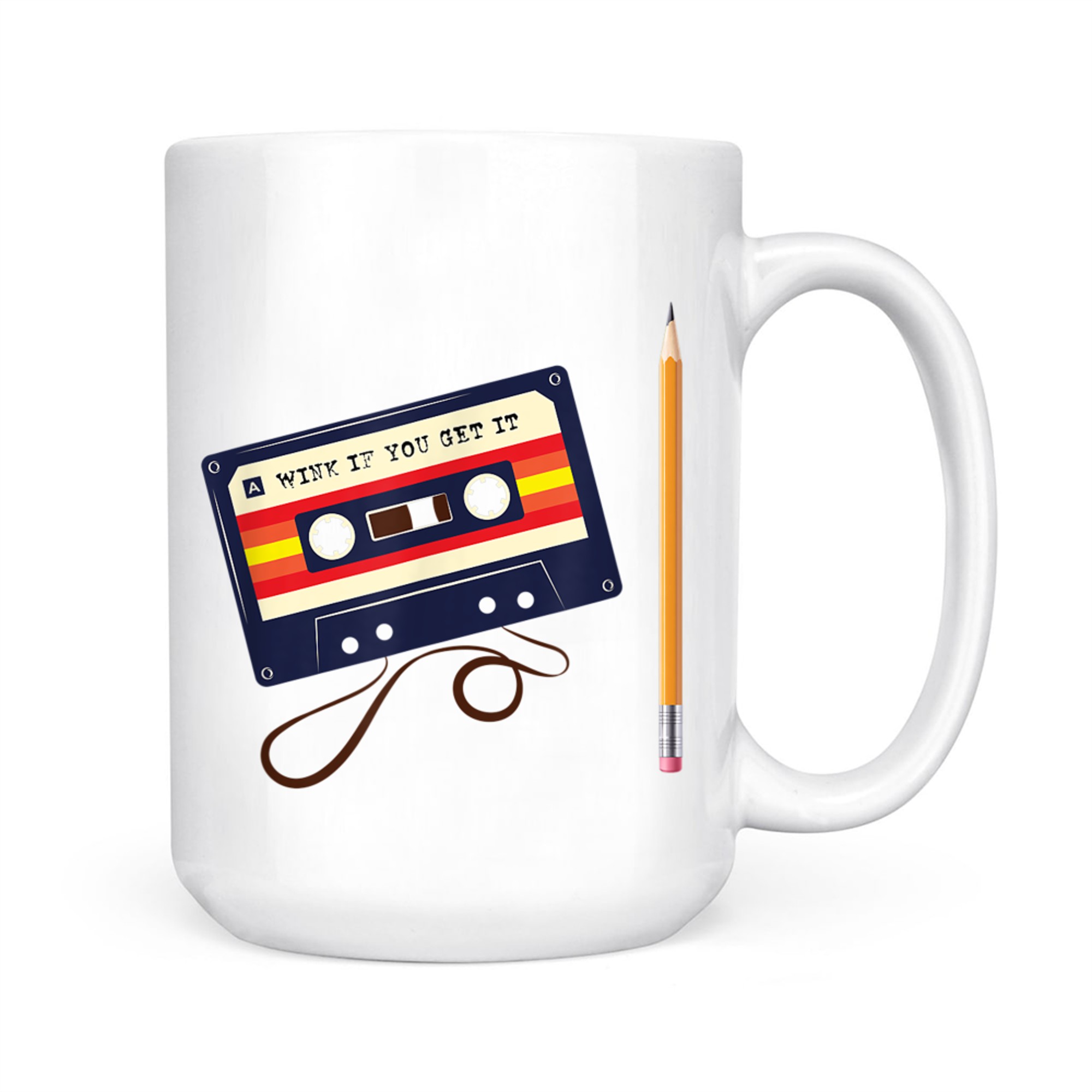 80s Music Lovers Nostalgia Cassette Tape Pencil Mug