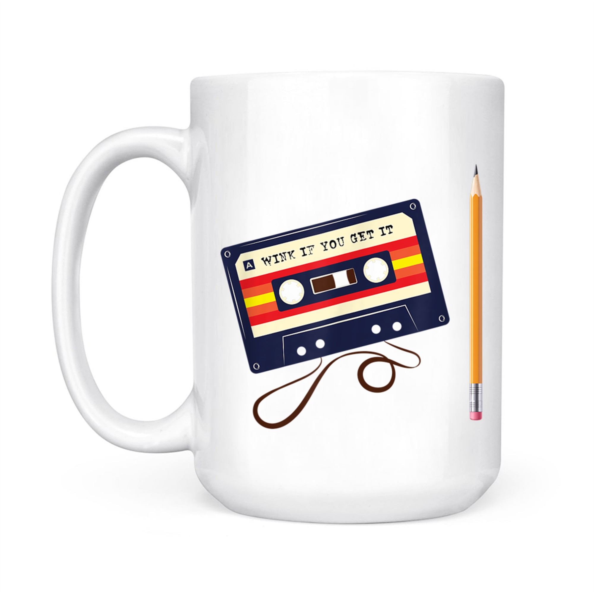 80s Music Lovers Nostalgia Cassette Tape Pencil Mug
