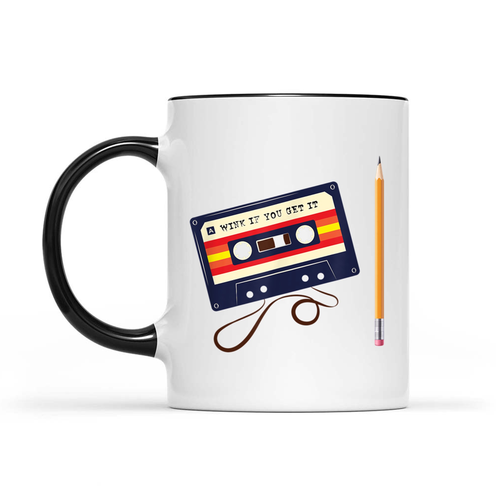 80s Music Lovers Nostalgia Cassette Tape Pencil Mug