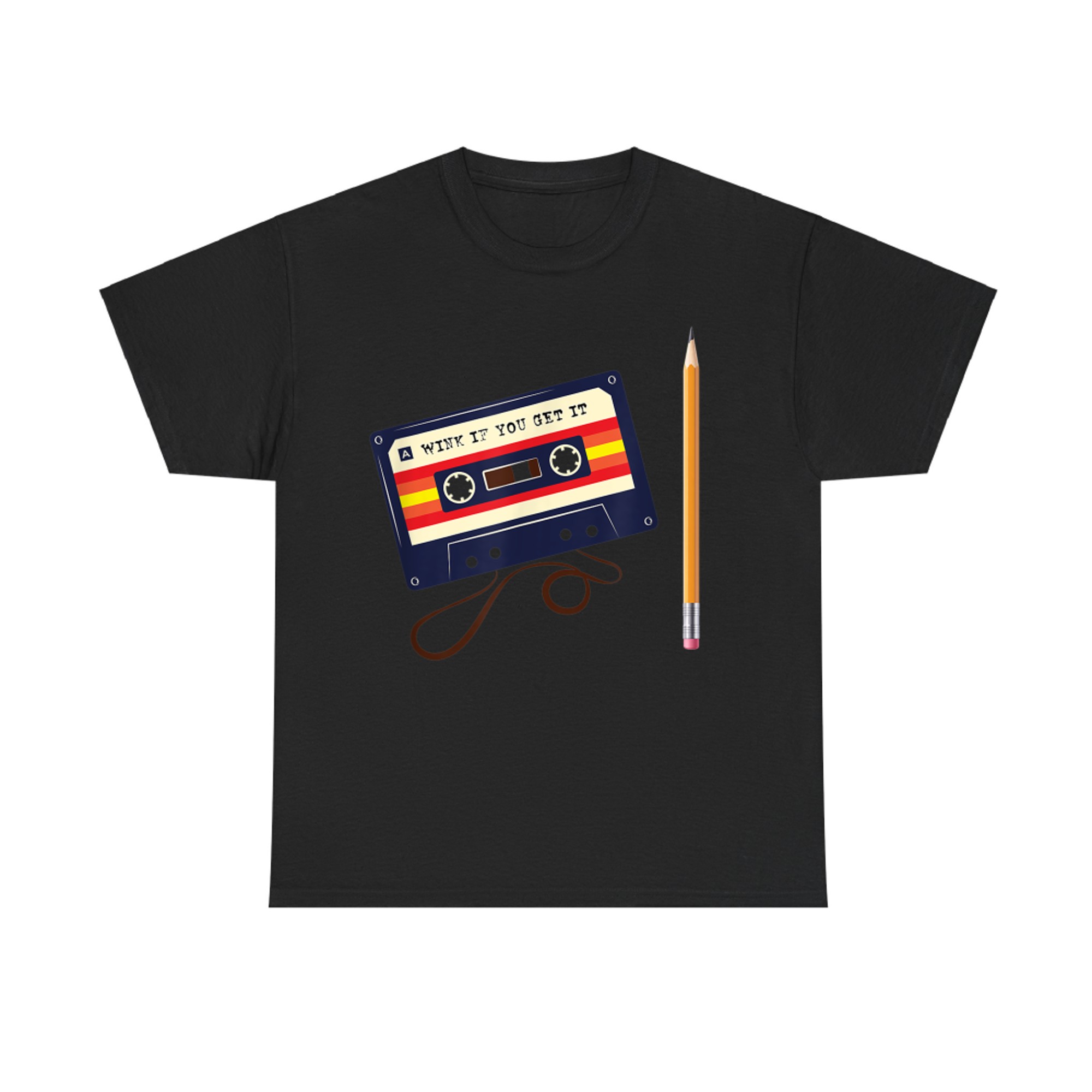 80s Music Lovers Nostalgia Cassette Tape Pencil T-Shirt