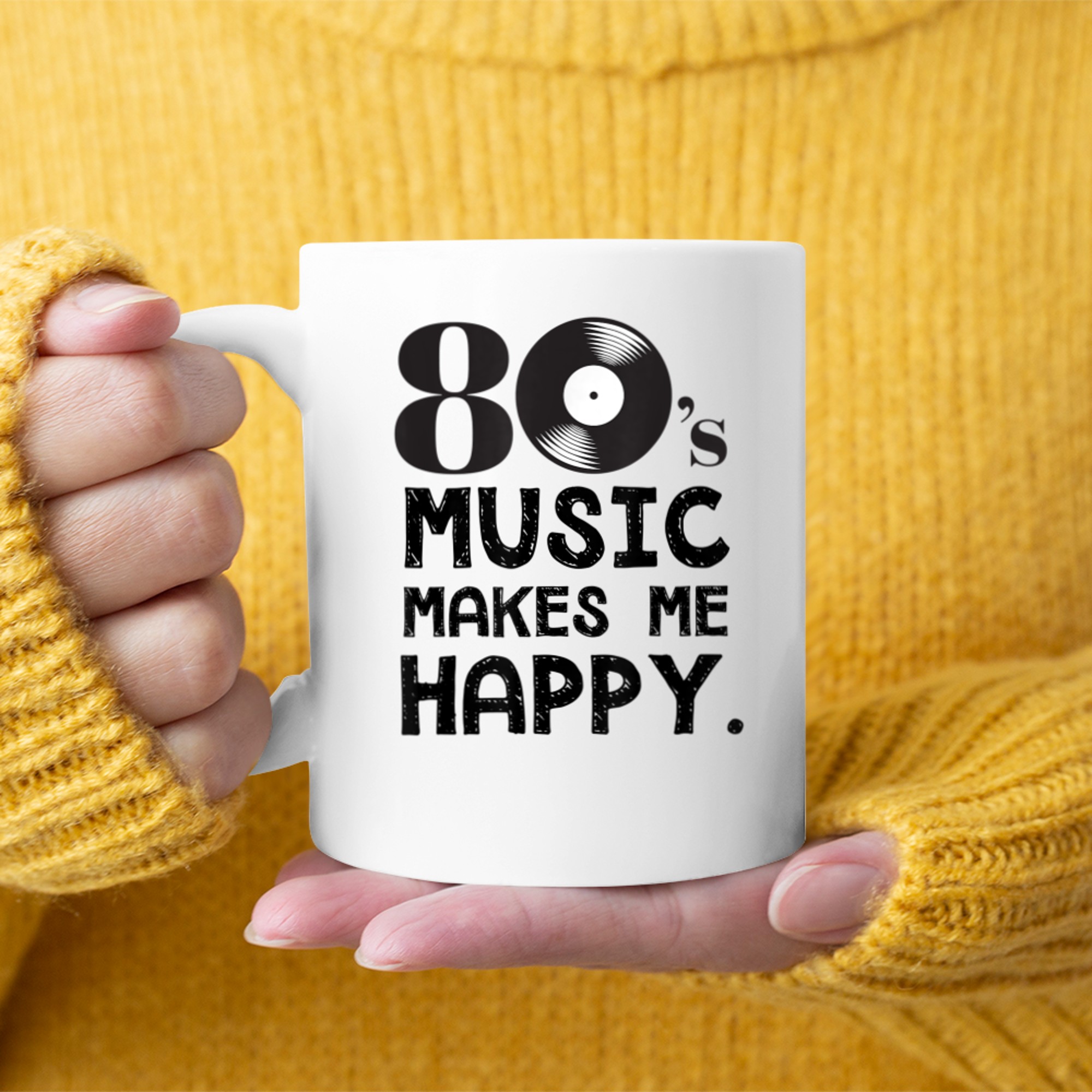 80's Music Makes Me Happy 80s Nostalgia Mug
