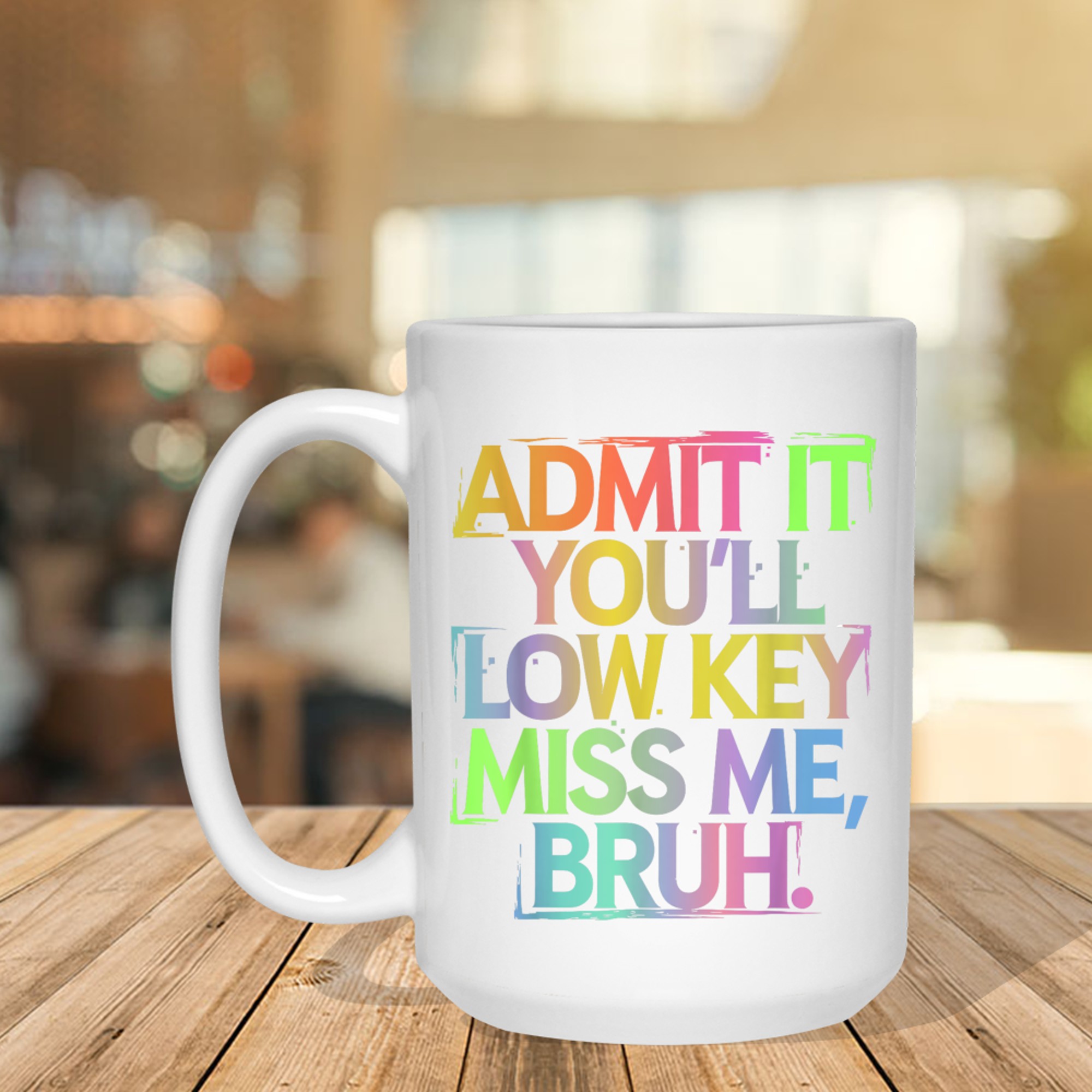 Admit It You'll Low Key Miss Me Bruh Funny Bruh Teacher Mug
