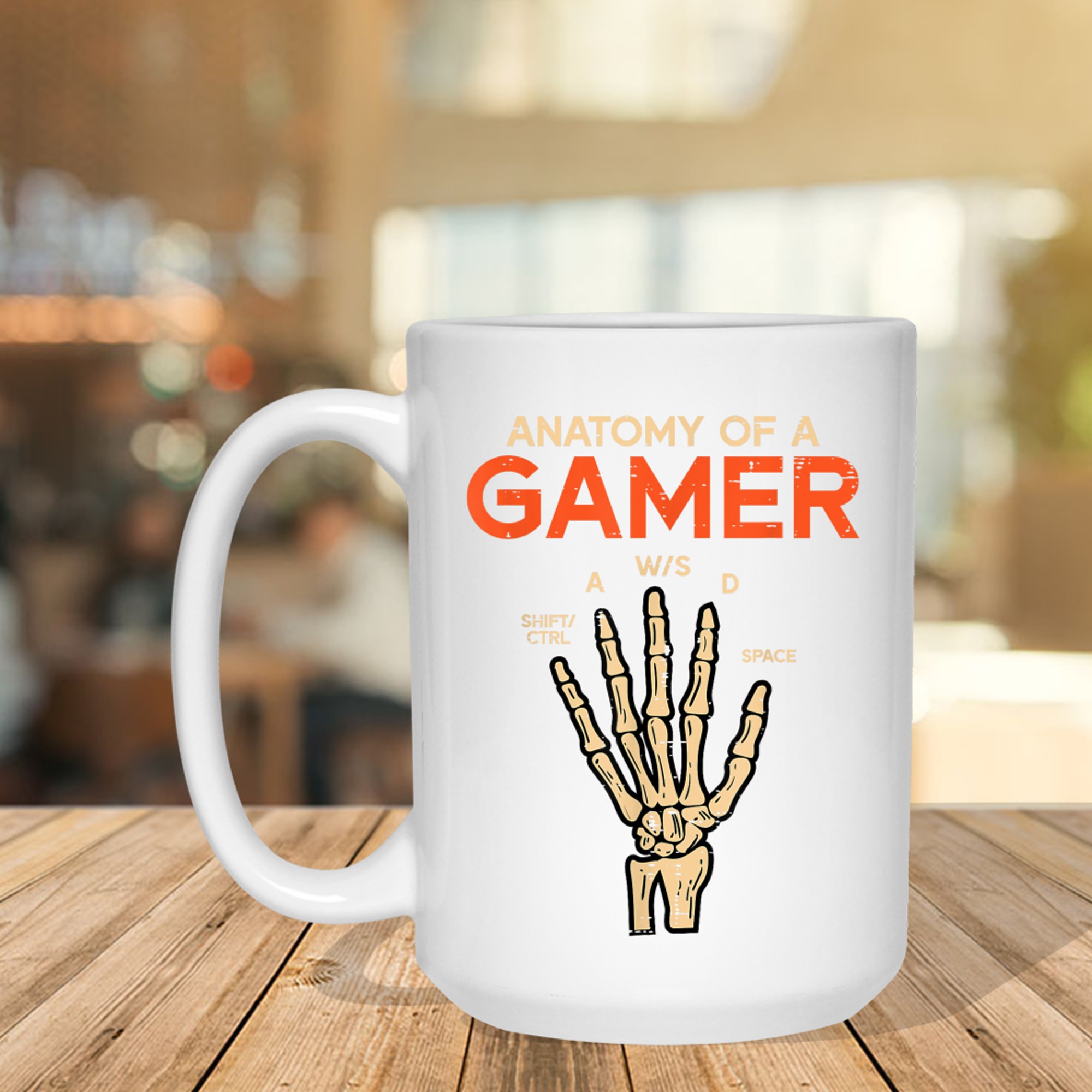 Anatomy Of A Gamer Skeleton Hand Funny Mug