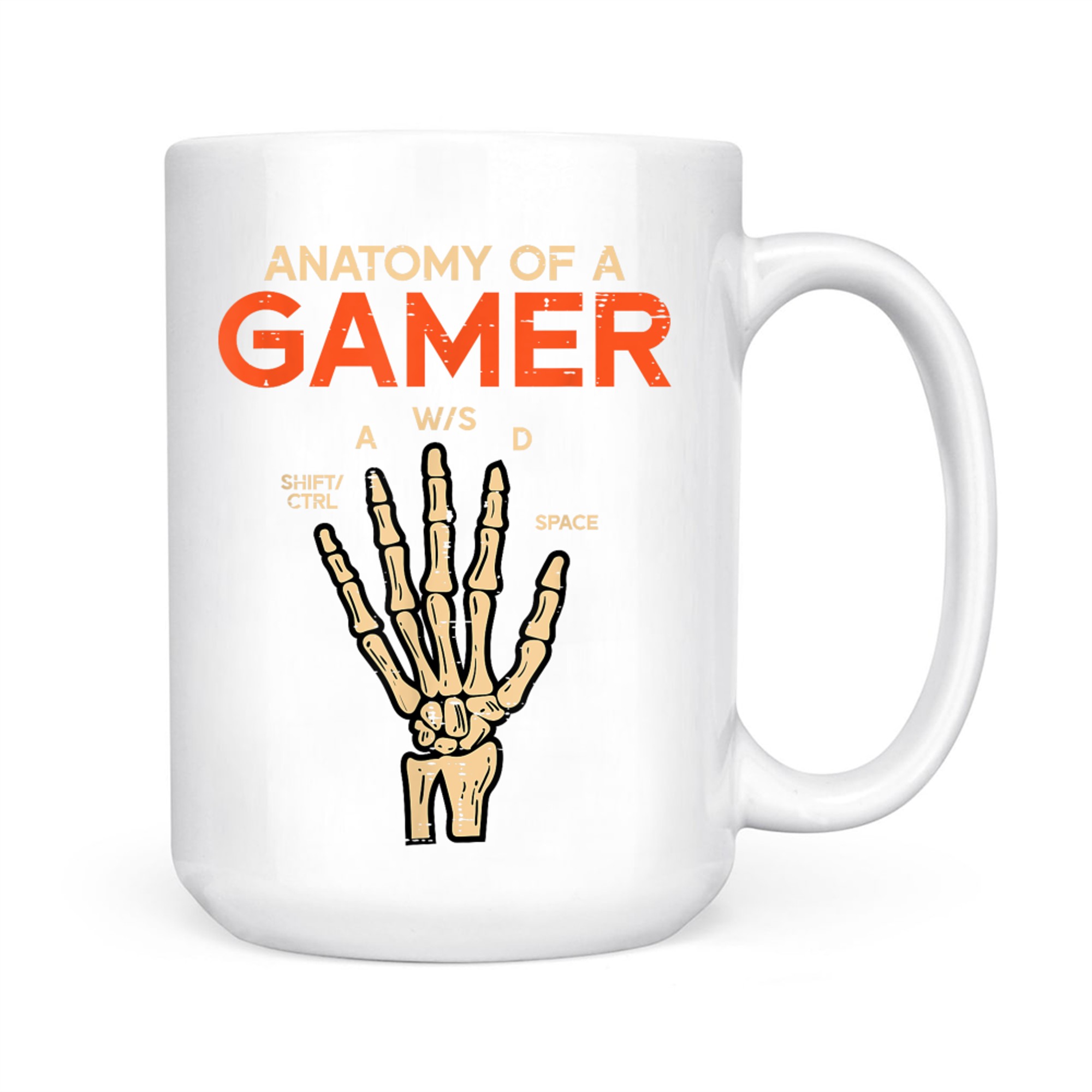 Anatomy Of A Gamer Skeleton Hand Funny Mug