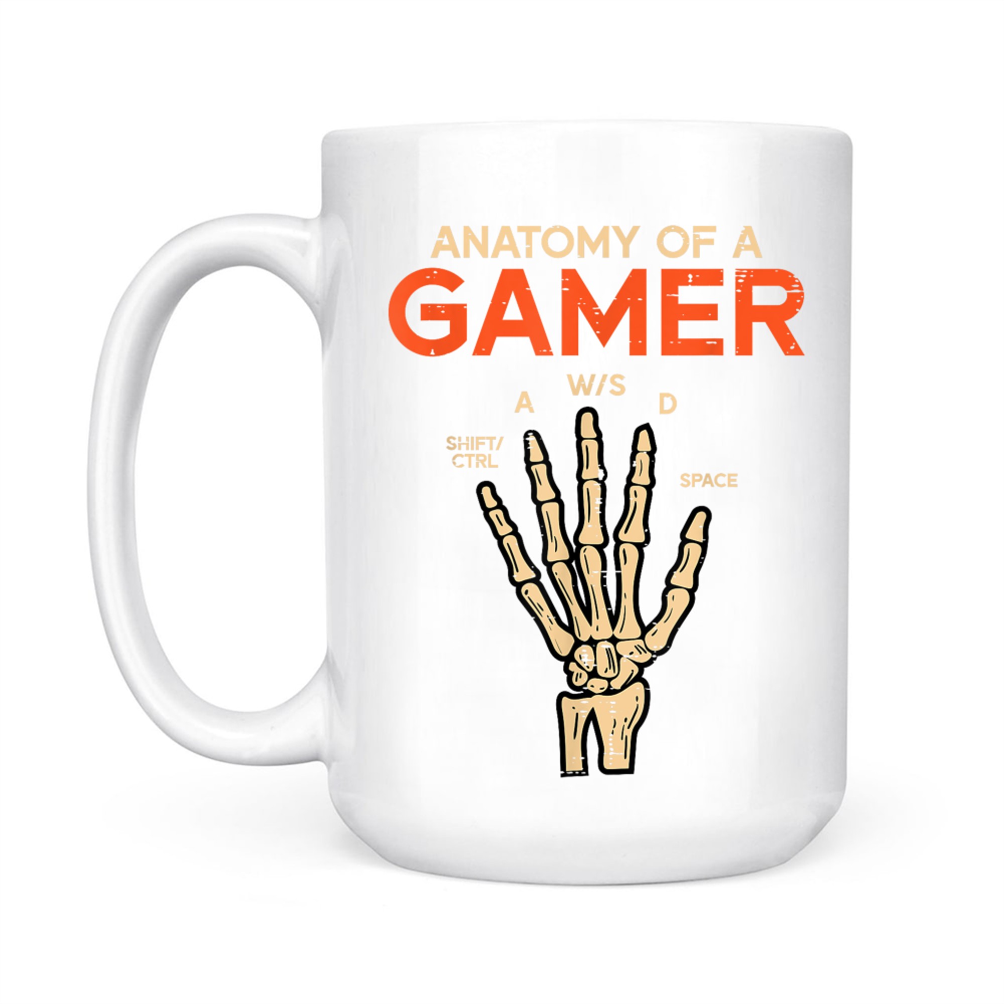 Anatomy Of A Gamer Skeleton Hand Funny Mug