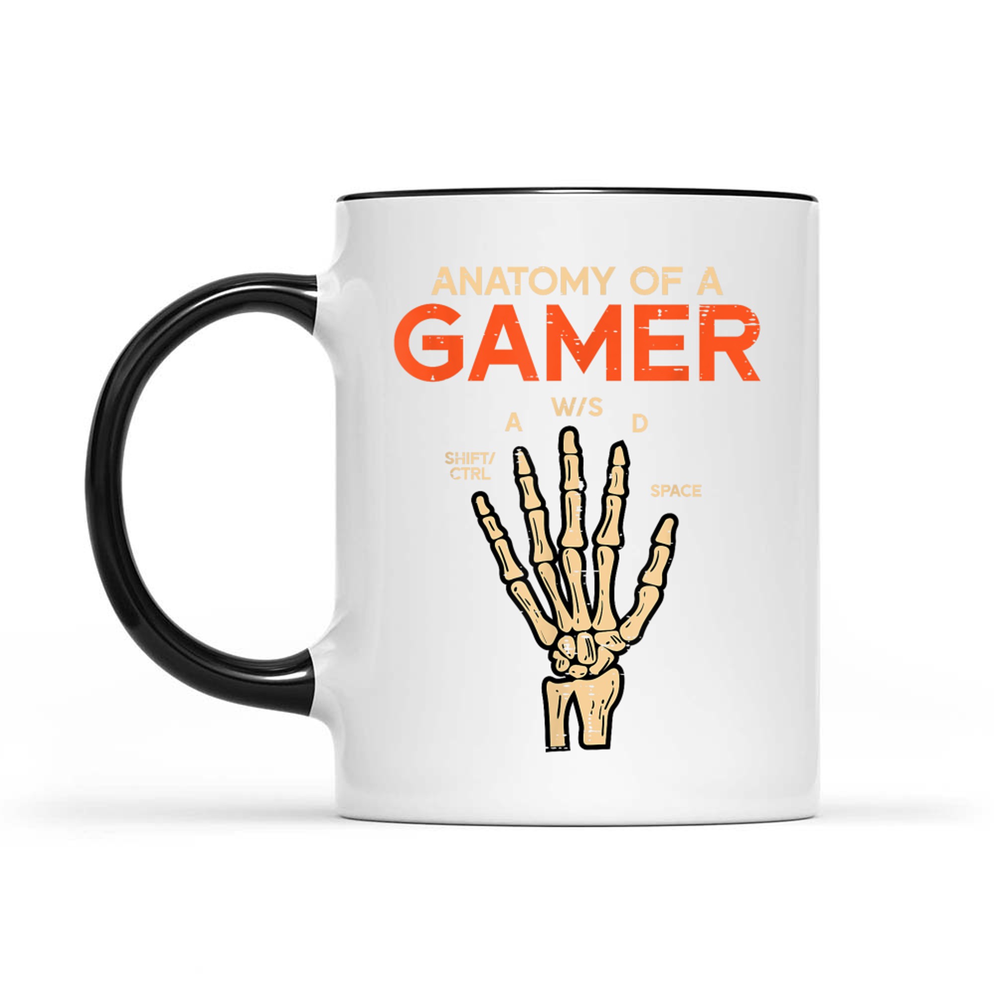 Anatomy Of A Gamer Skeleton Hand Funny Mug