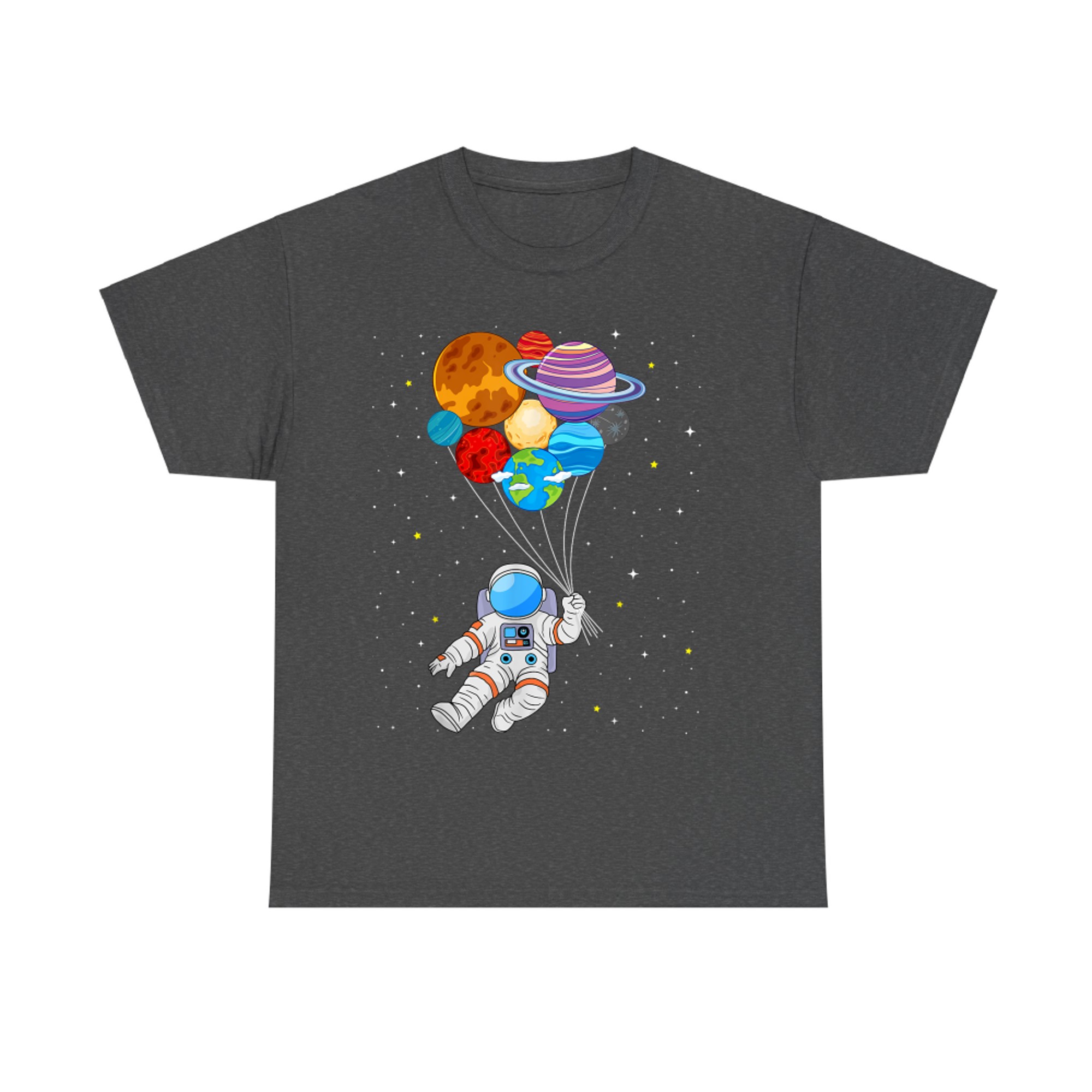 Astronaut Holding Planet Space Art T-Shirt