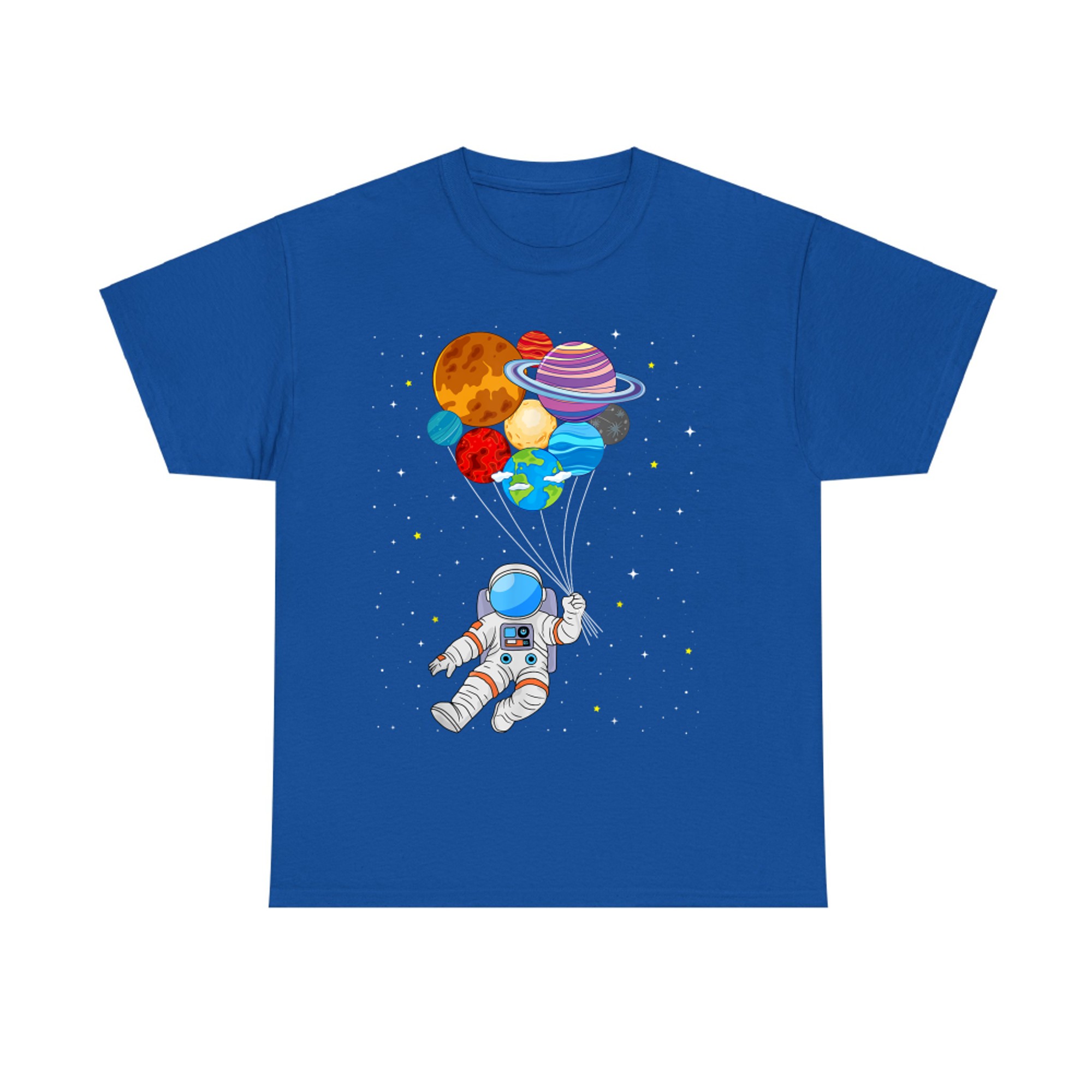 Astronaut Holding Planet Space Art T-Shirt