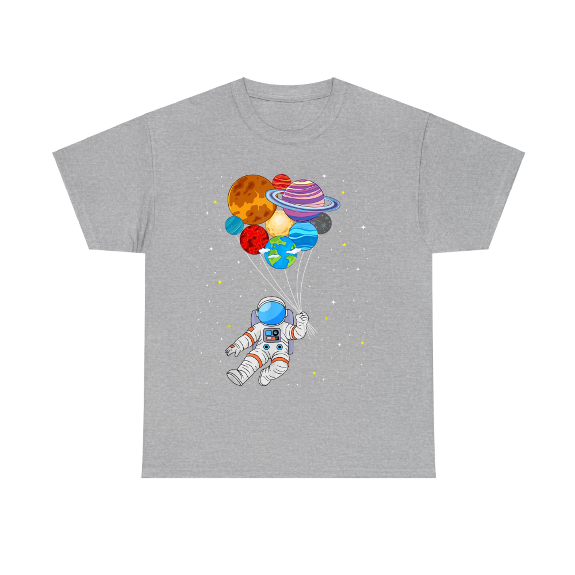 Astronaut Holding Planet Space Art T-Shirt