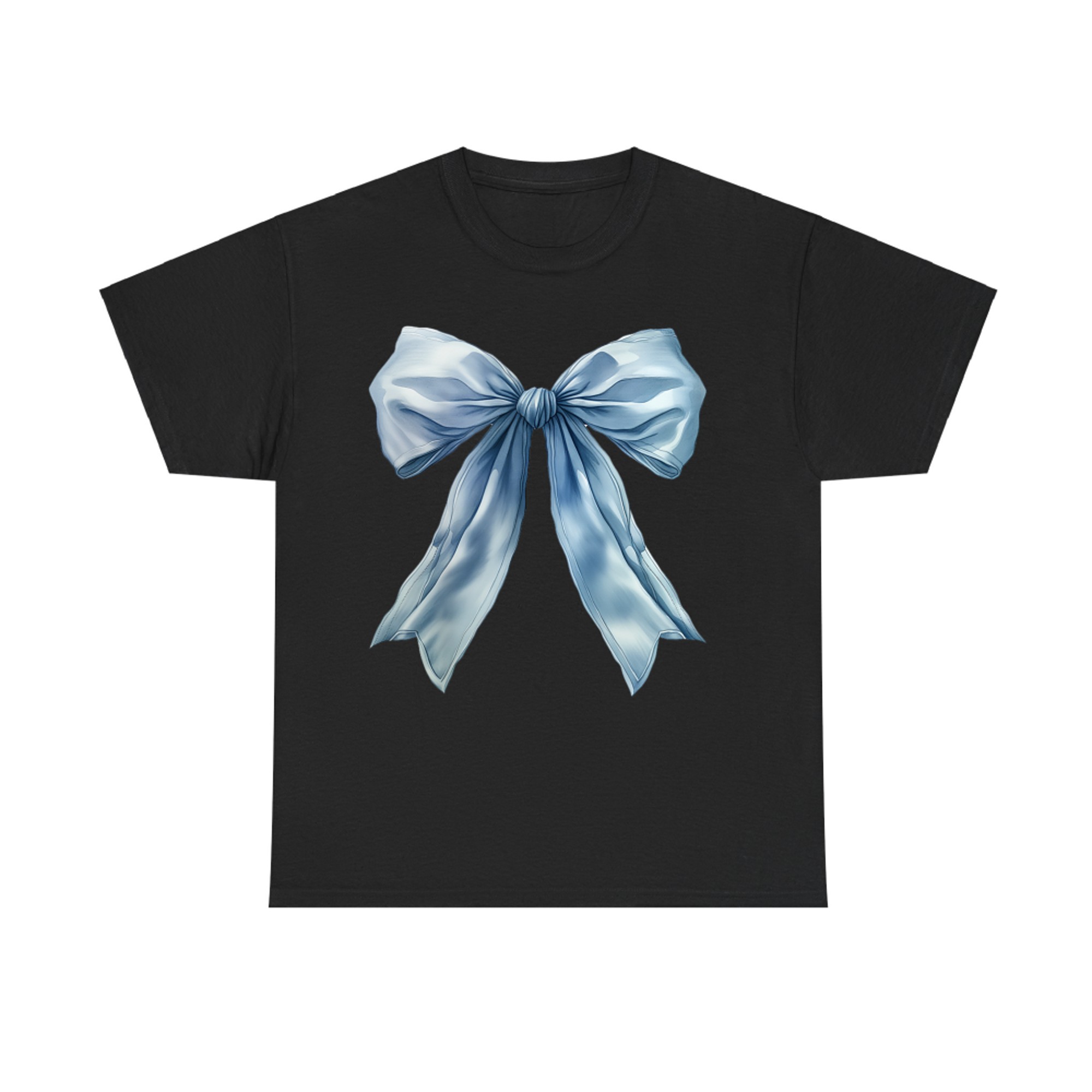 Baby Blue Bow Cute Y2k Clean Girl Aesthetic T-Shirt