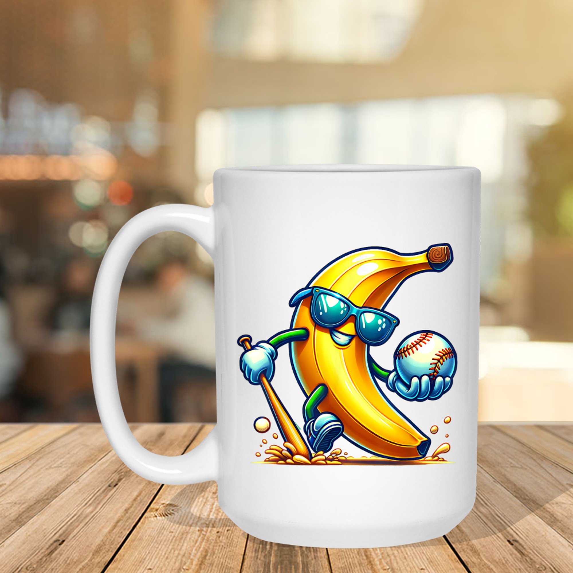 Banana Playing Baseball Funny Fruit Lover Baseball Player Mug