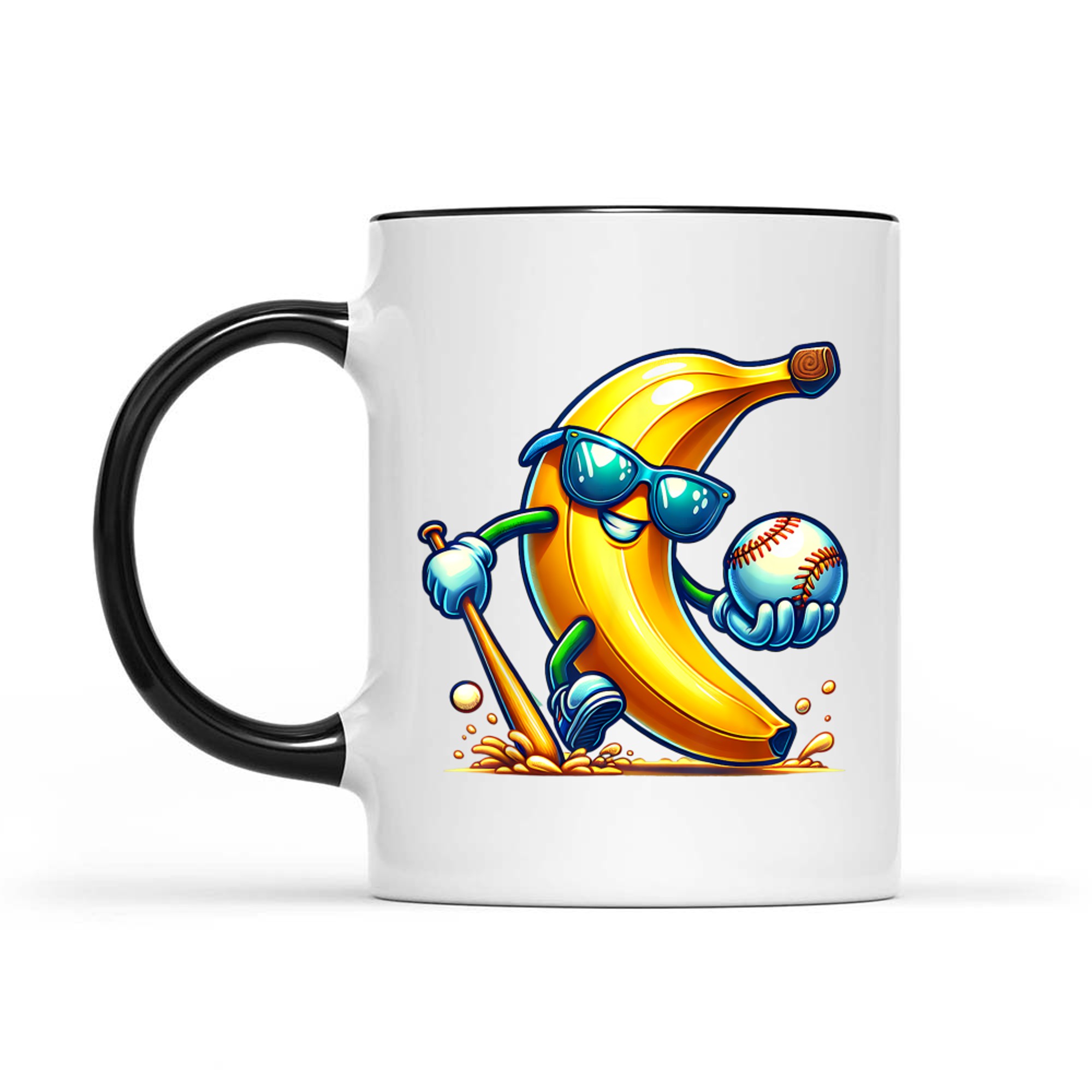 Banana Playing Baseball Funny Fruit Lover Baseball Player Mug