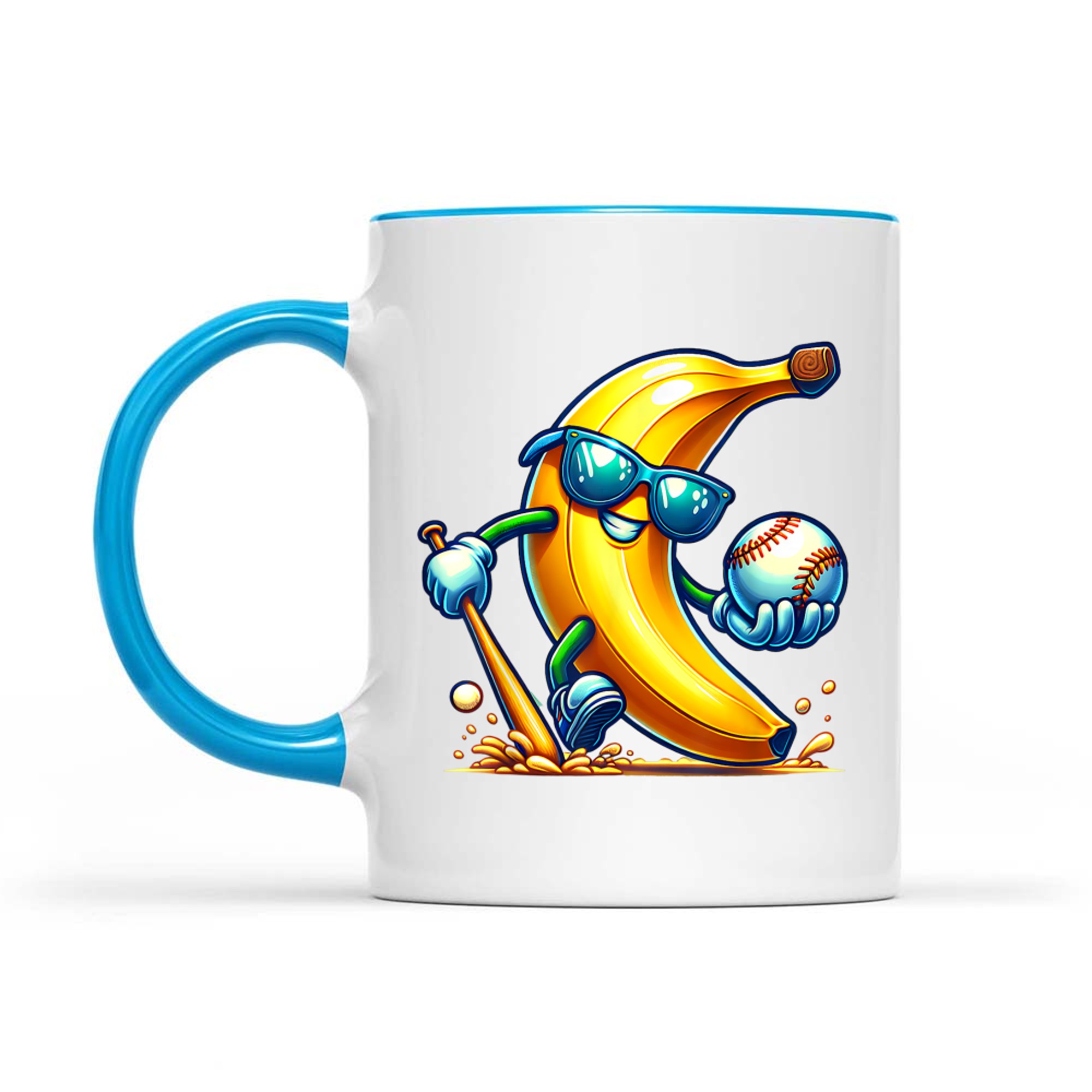 Banana Playing Baseball Funny Fruit Lover Baseball Player Mug