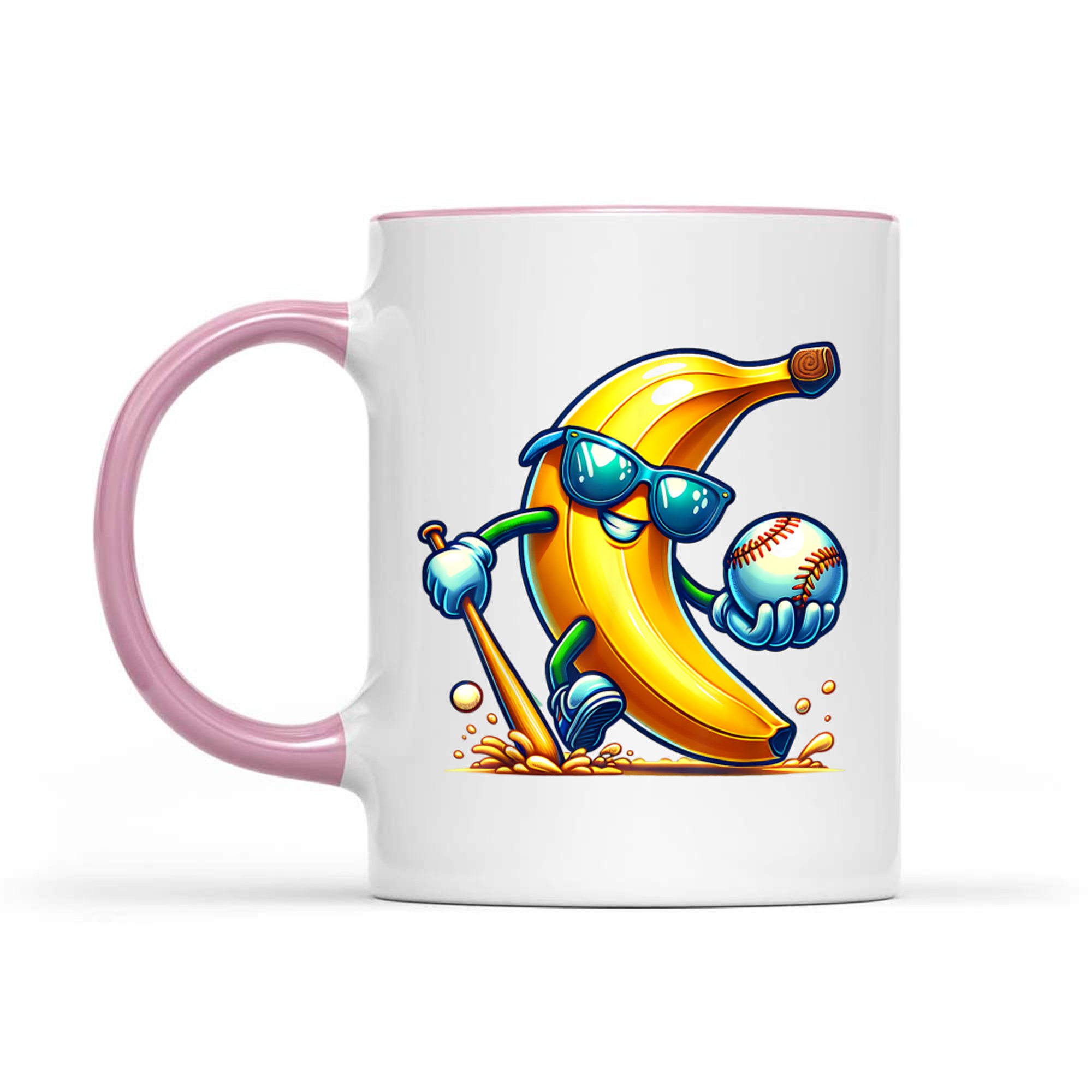 Banana Playing Baseball Funny Fruit Lover Baseball Player Mug