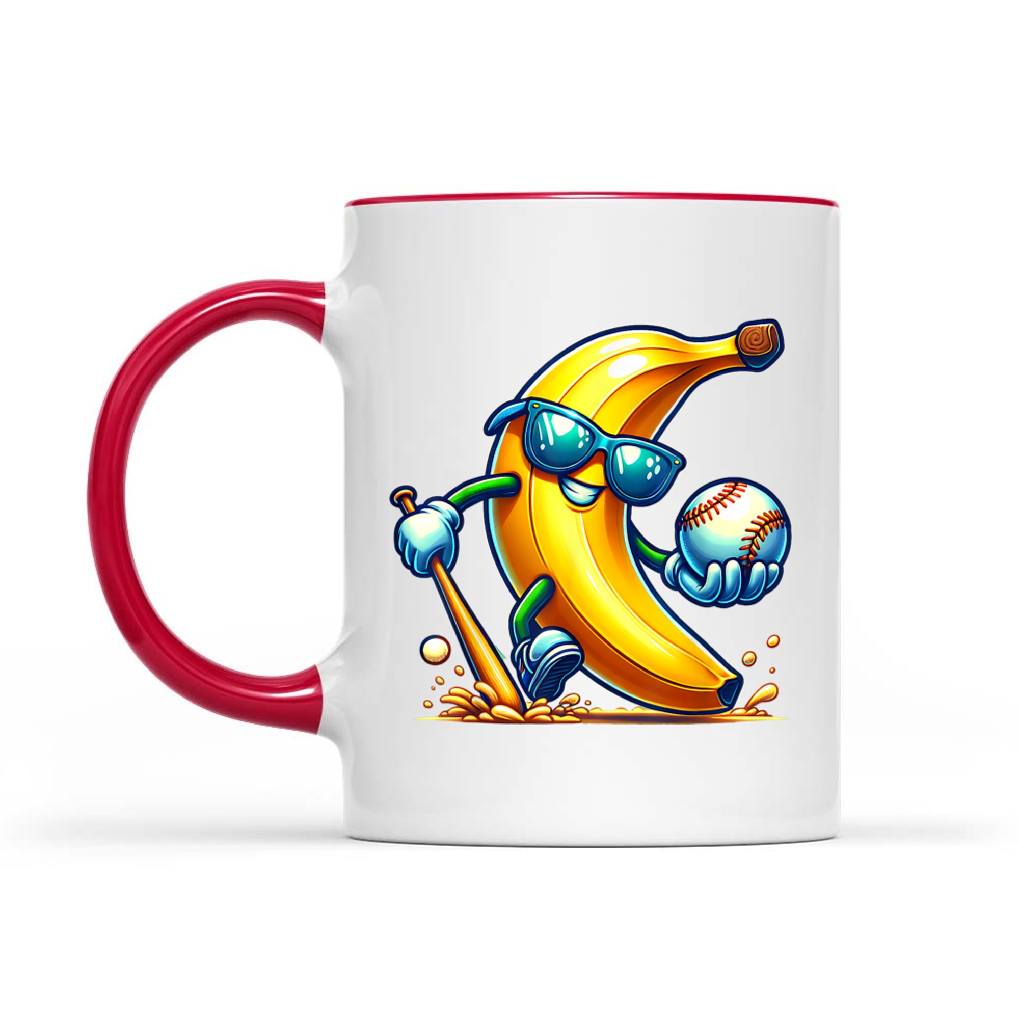 Banana Playing Baseball Funny Fruit Lover Baseball Player Mug