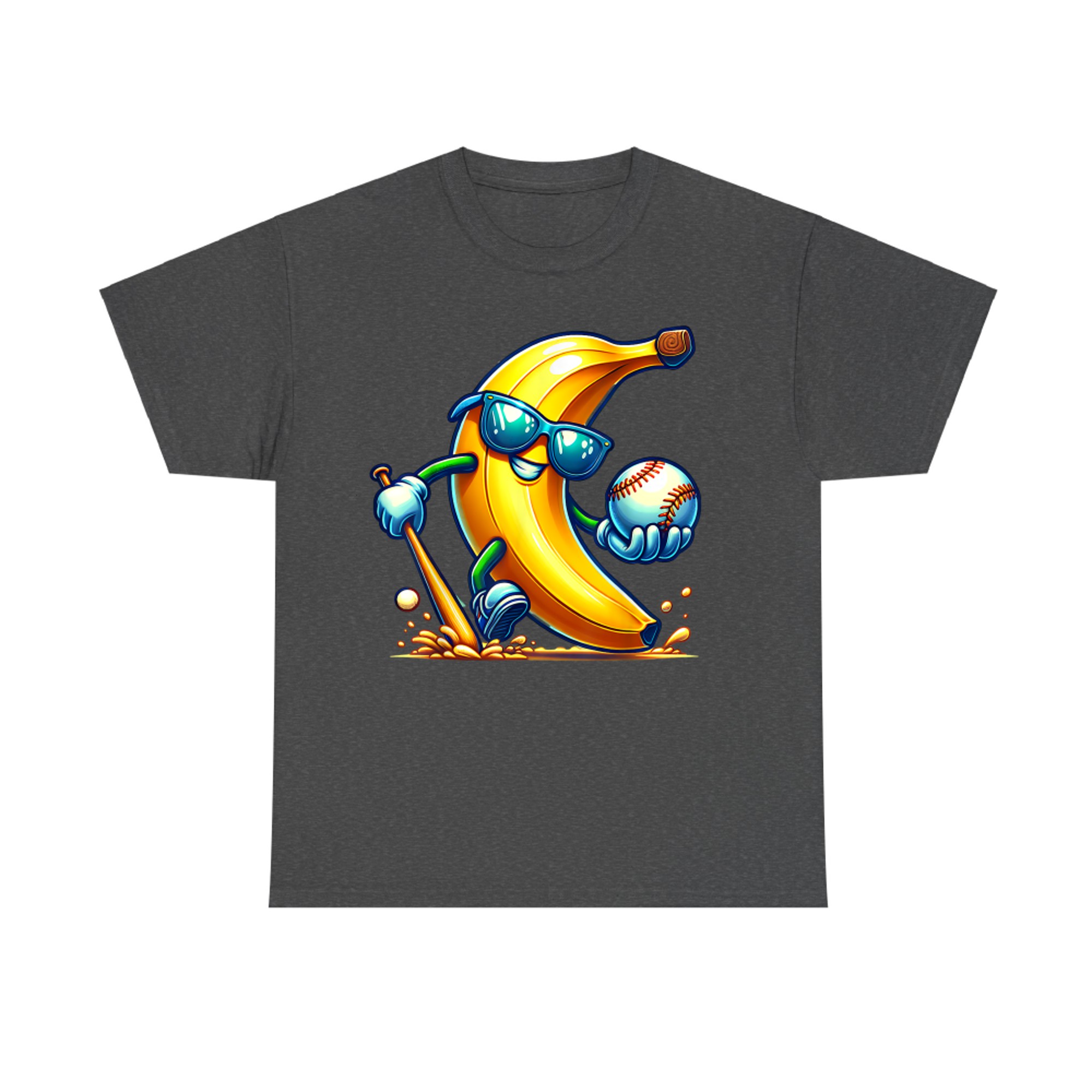 Banana Playing Baseball Funny Fruit Lover Baseball Player T-Shirt