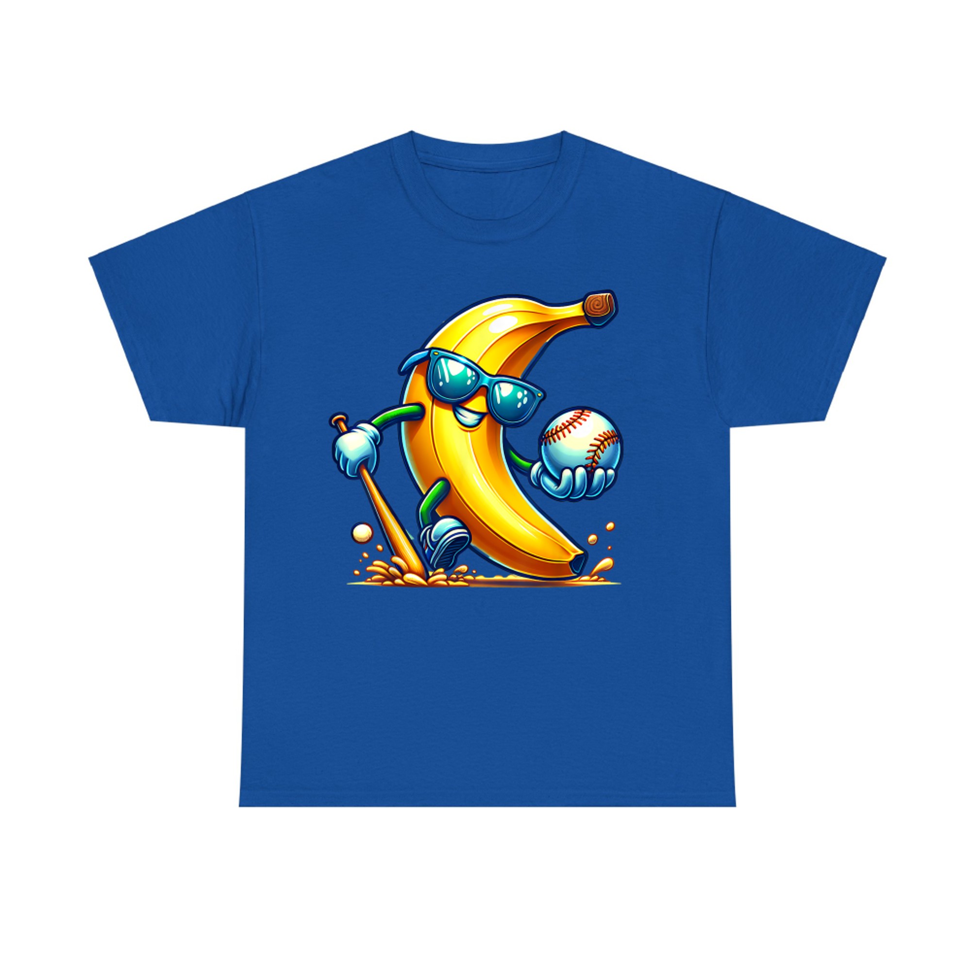 Banana Playing Baseball Funny Fruit Lover Baseball Player T-Shirt