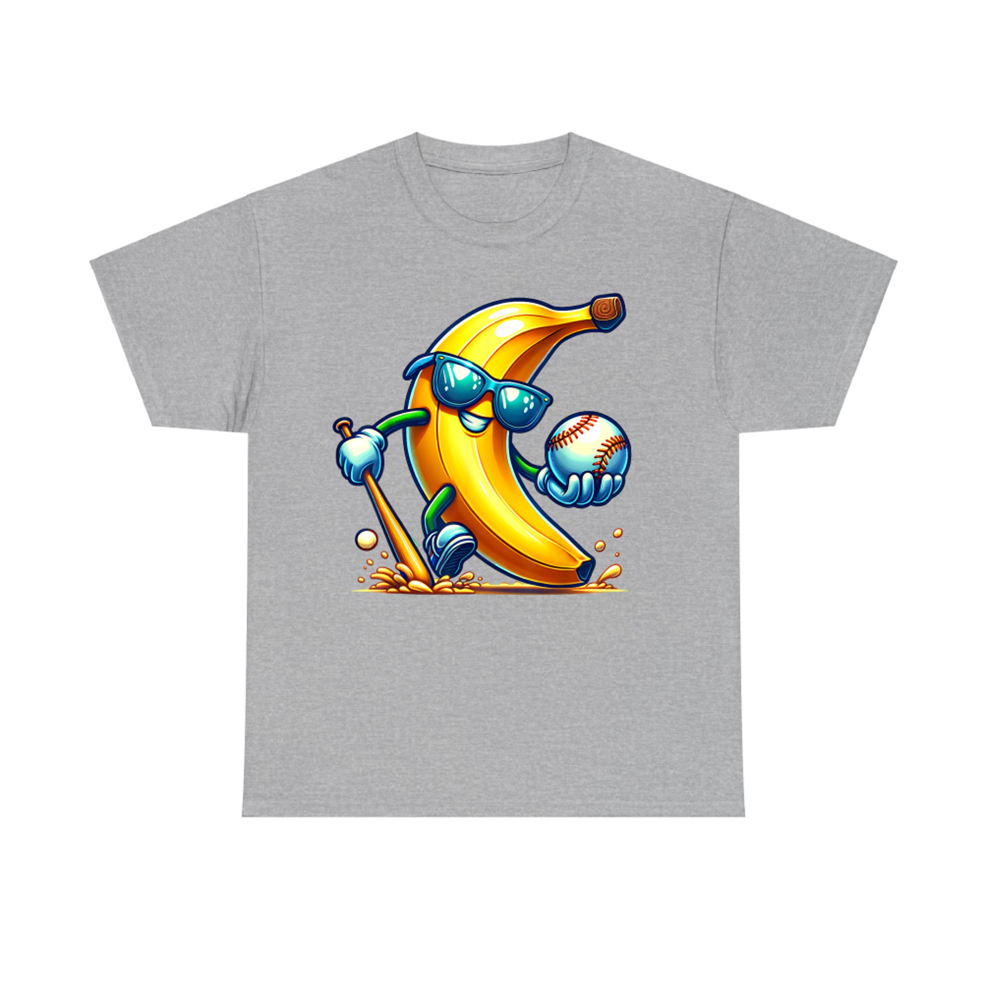Banana Playing Baseball Funny Fruit Lover Baseball Player T-Shirt