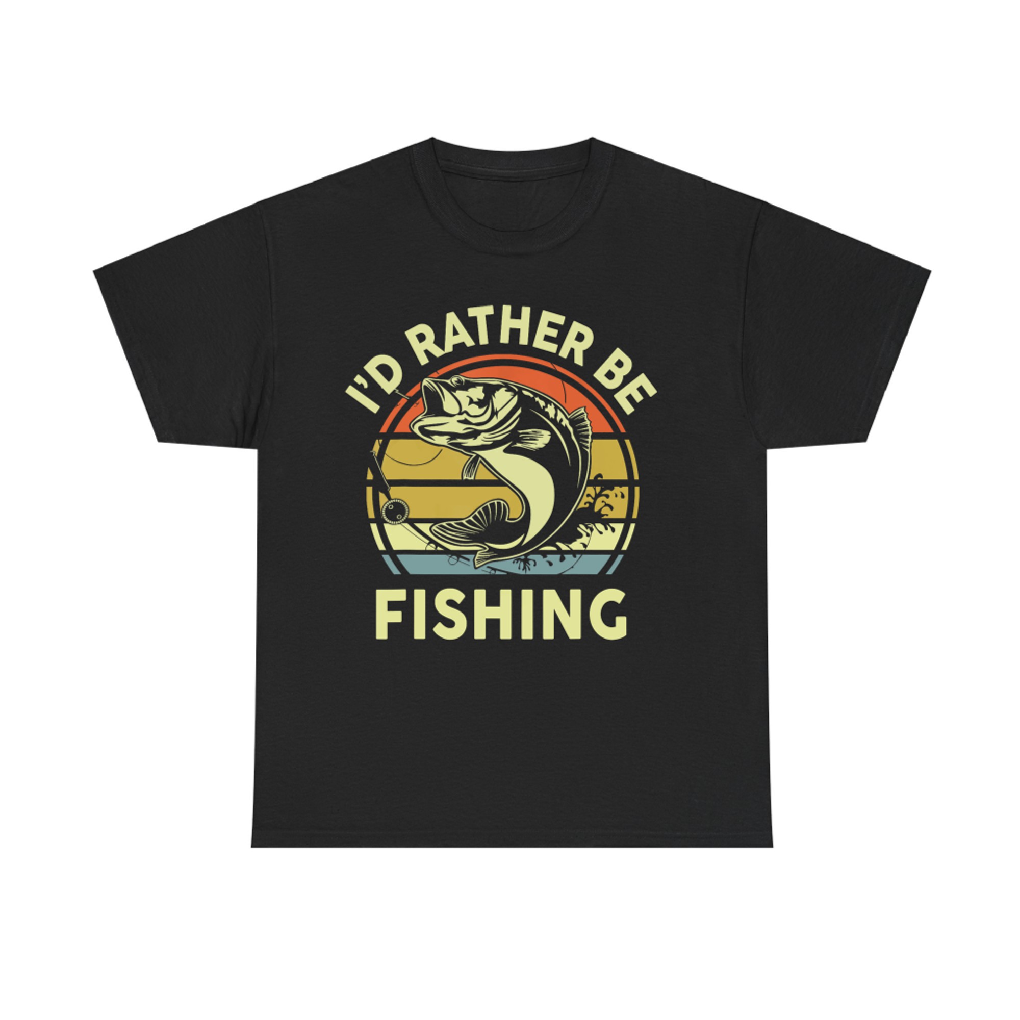 Bass Fish Id Rather Be Fishing Funny Dad T-Shirt
