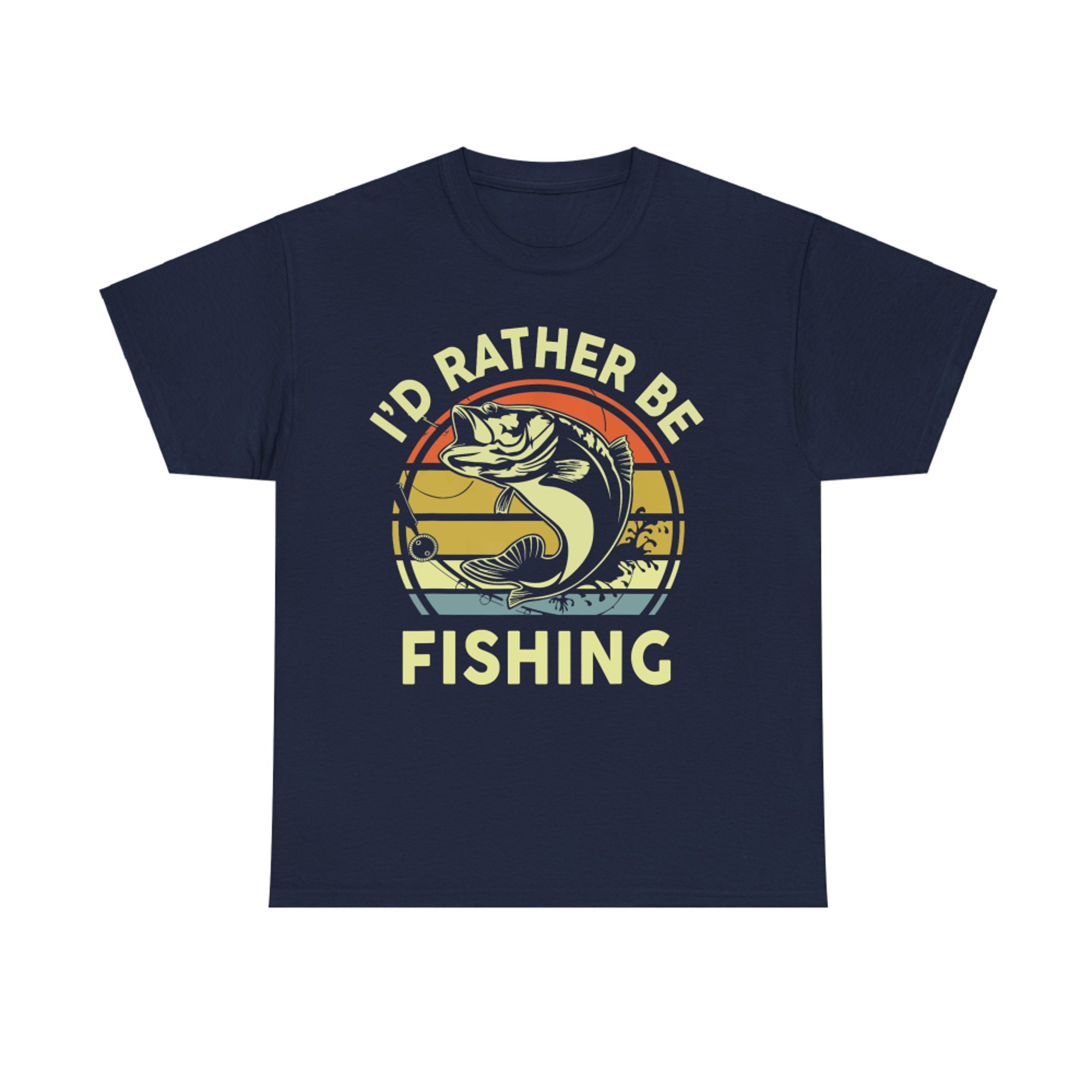 Bass Fish Id Rather Be Fishing Funny Dad T-Shirt