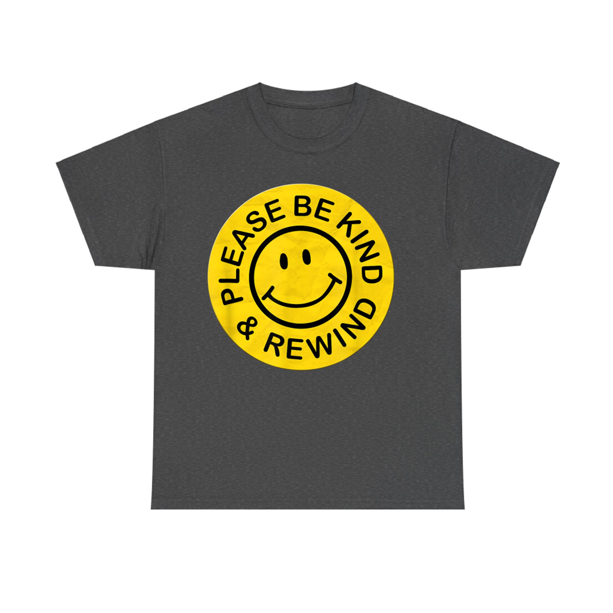 Be Kind Rewind Retro Nostalgia Yellow Sticker 80s 90s T-Shirt