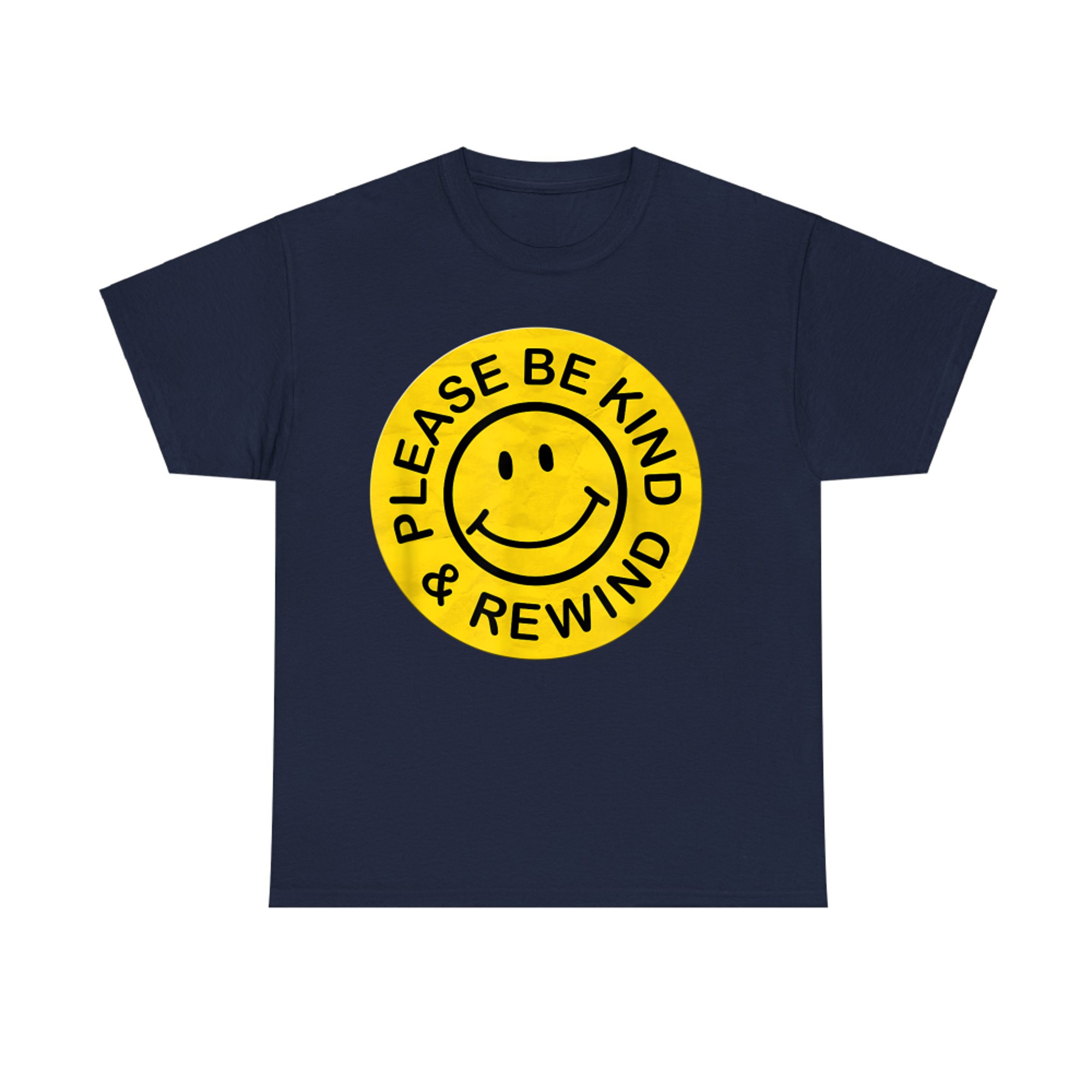 Be Kind Rewind Retro Nostalgia Yellow Sticker 80s 90s T-Shirt