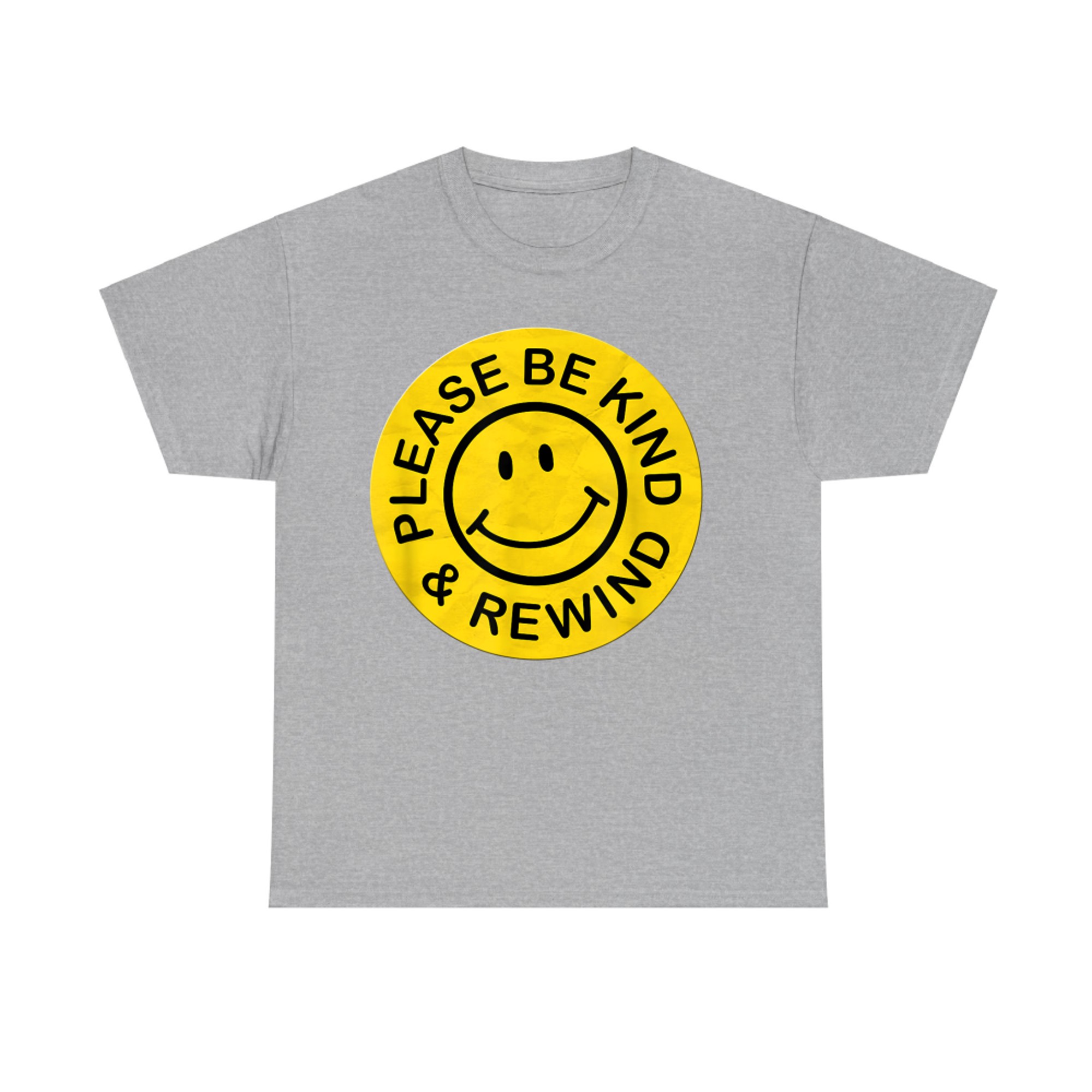 Be Kind Rewind Retro Nostalgia Yellow Sticker 80s 90s T-Shirt