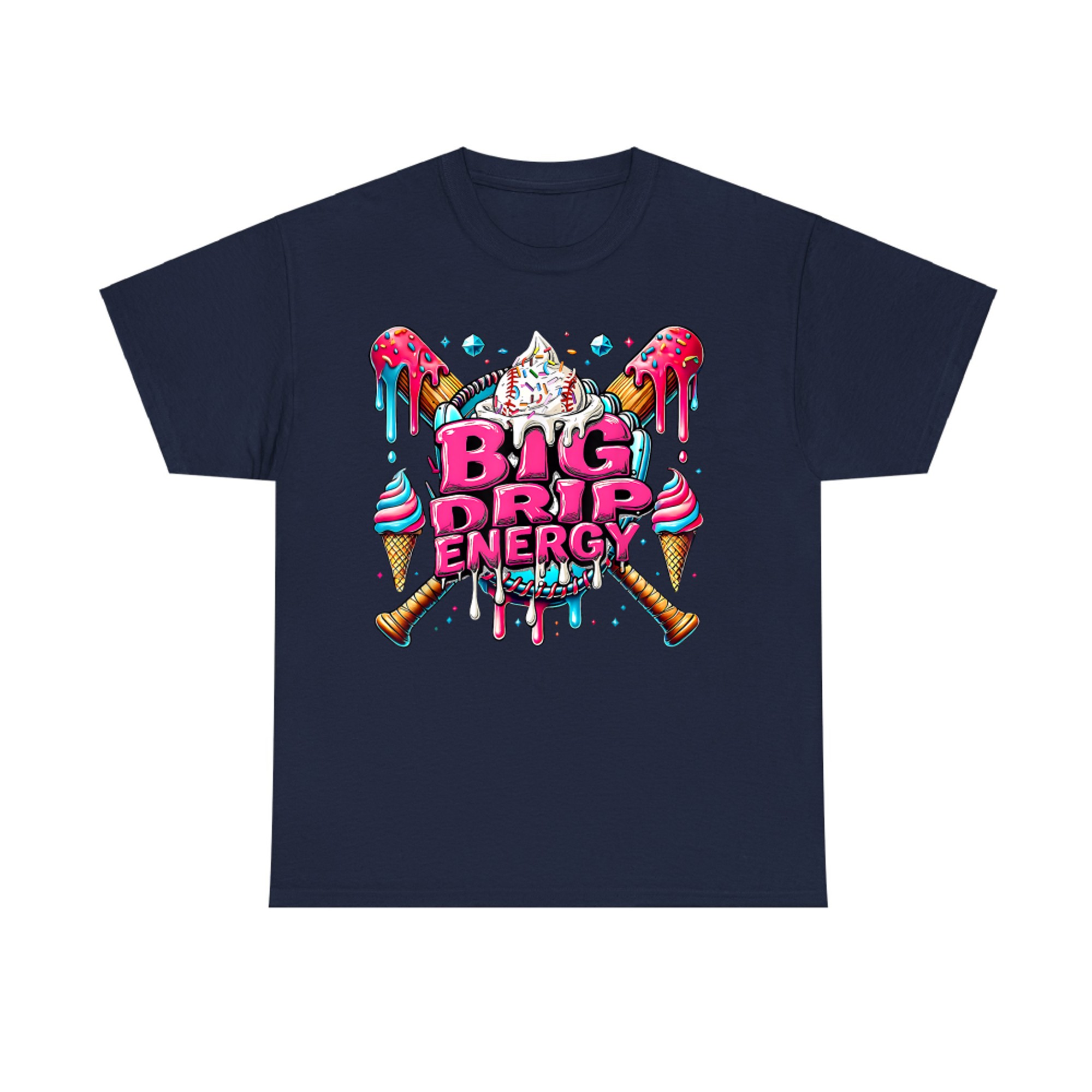 Big Drip Energy Baseball Drip Ice Cream Sprinkles T-Shirt