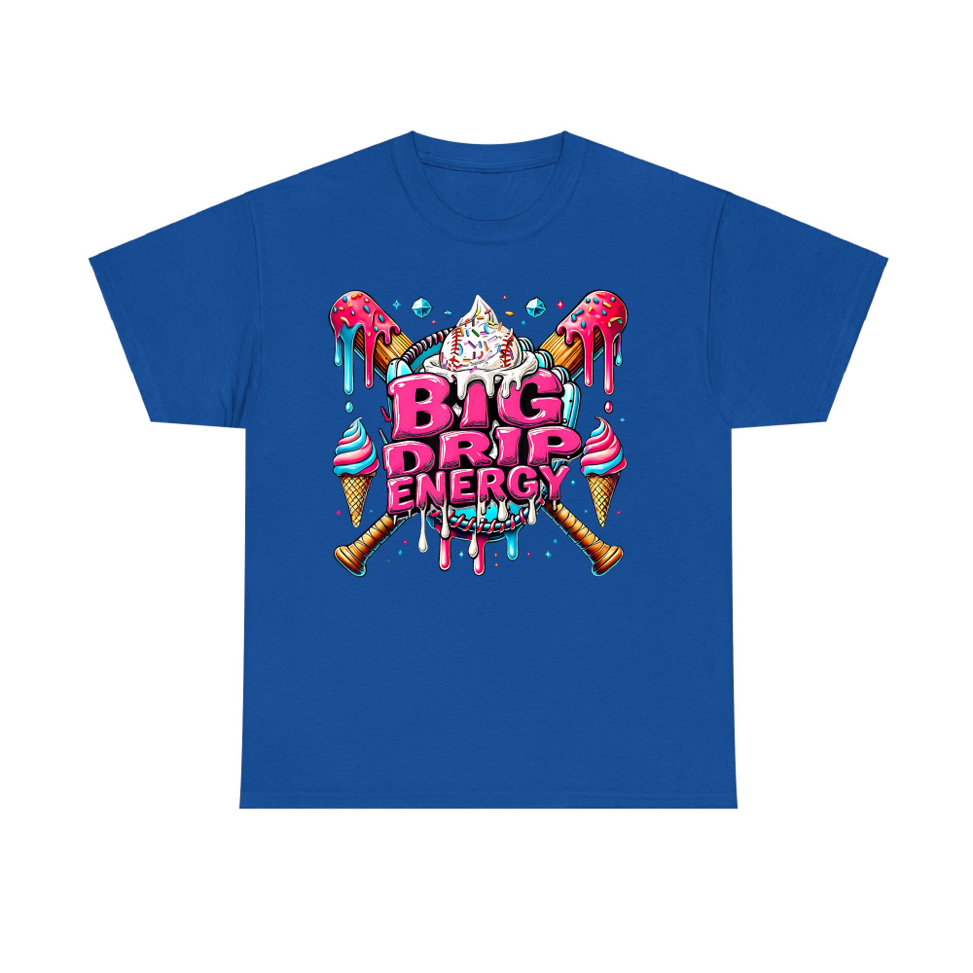 Big Drip Energy Baseball Drip Ice Cream Sprinkles T-Shirt