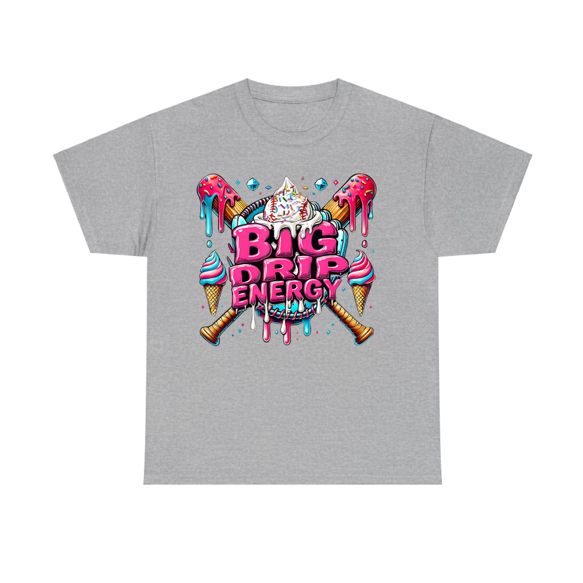 Big Drip Energy Baseball Drip Ice Cream Sprinkles T-Shirt