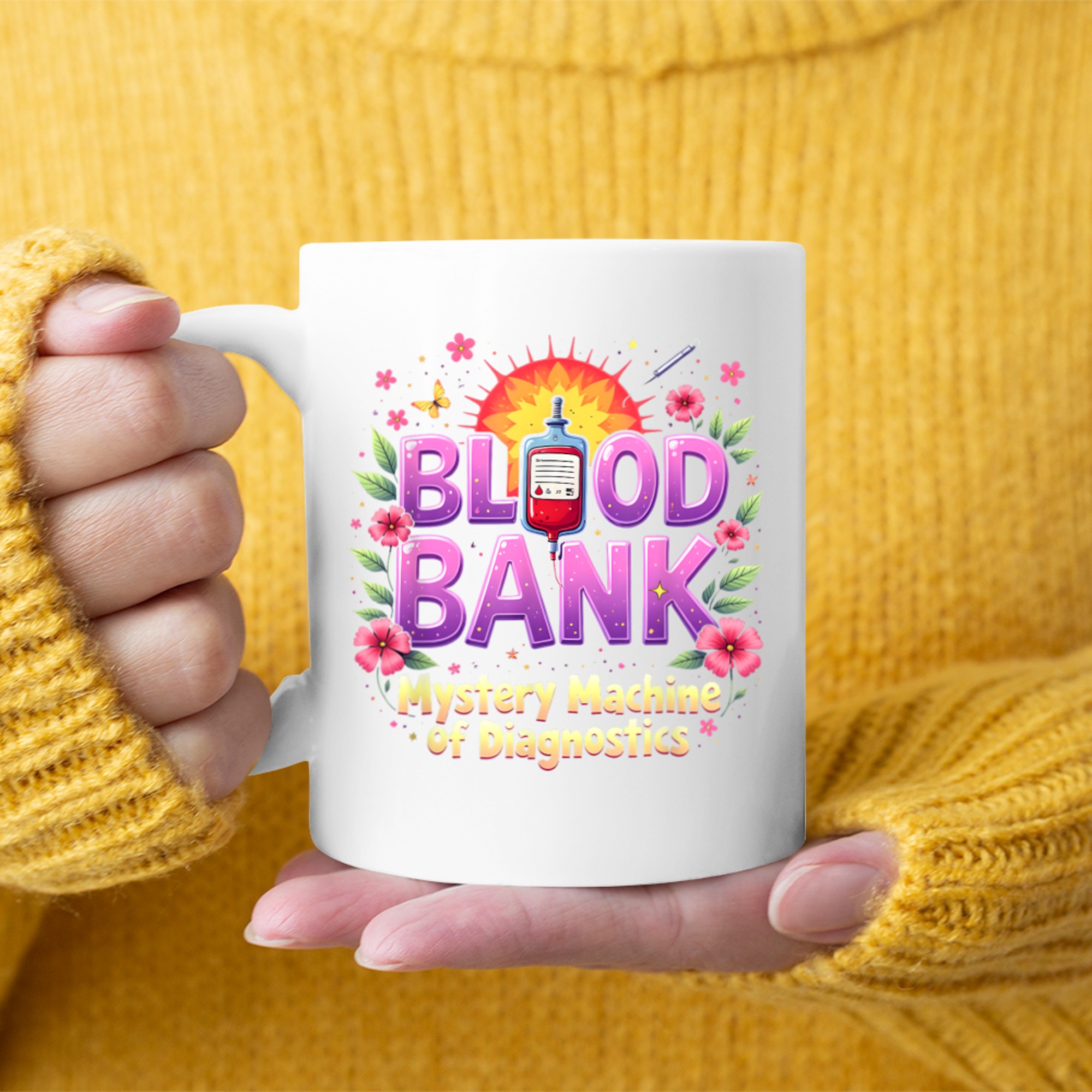 Blood Bank Mystery Machine Diagnostics Lab Week Mug