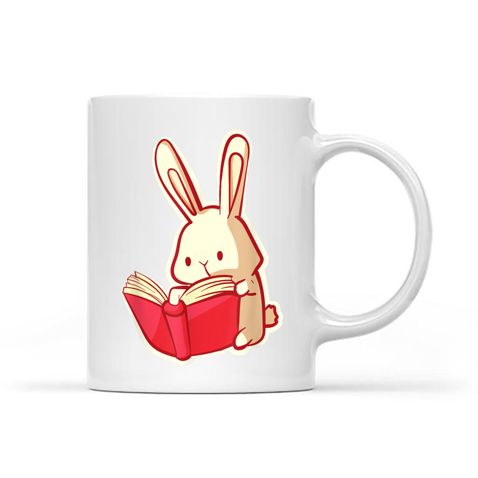 Book Bookworm Kawaii Bunny Reading Funny Graphic Mug