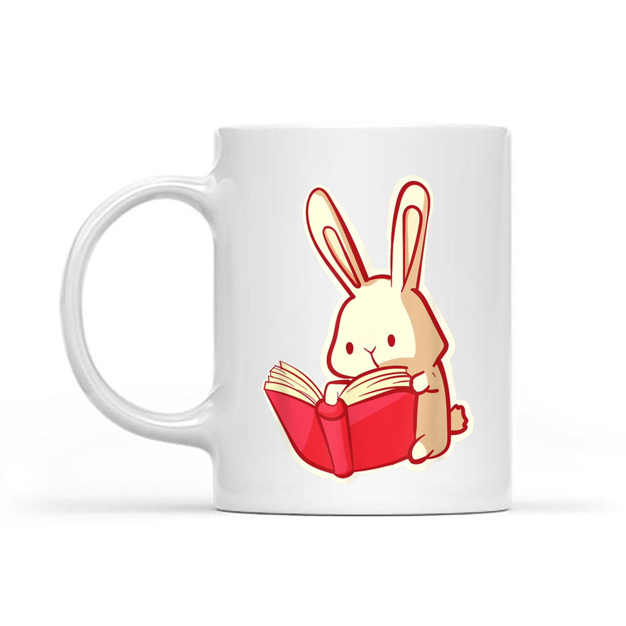 Book Bookworm Kawaii Bunny Reading Funny Graphic Mug