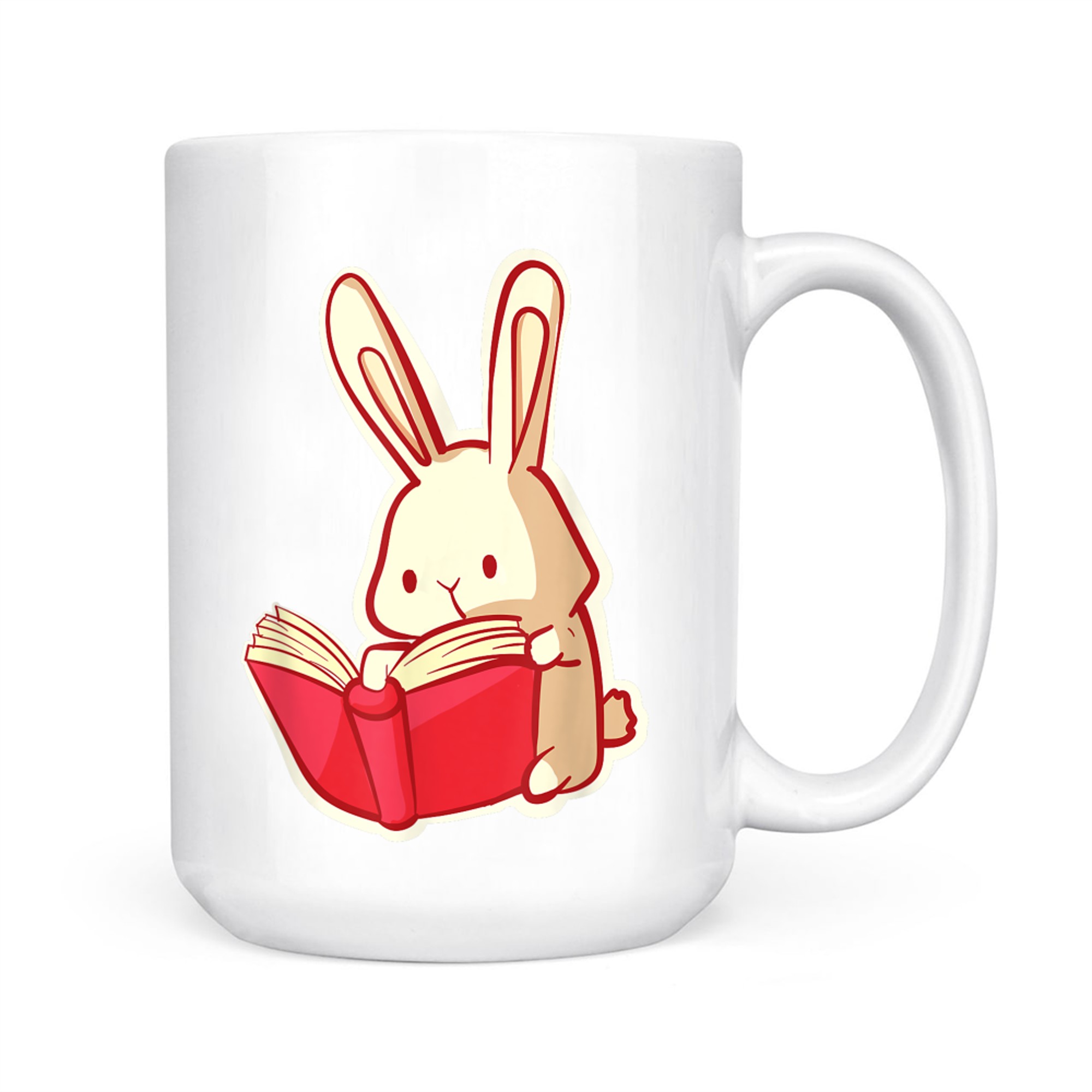 Book Bookworm Kawaii Bunny Reading Funny Graphic Mug