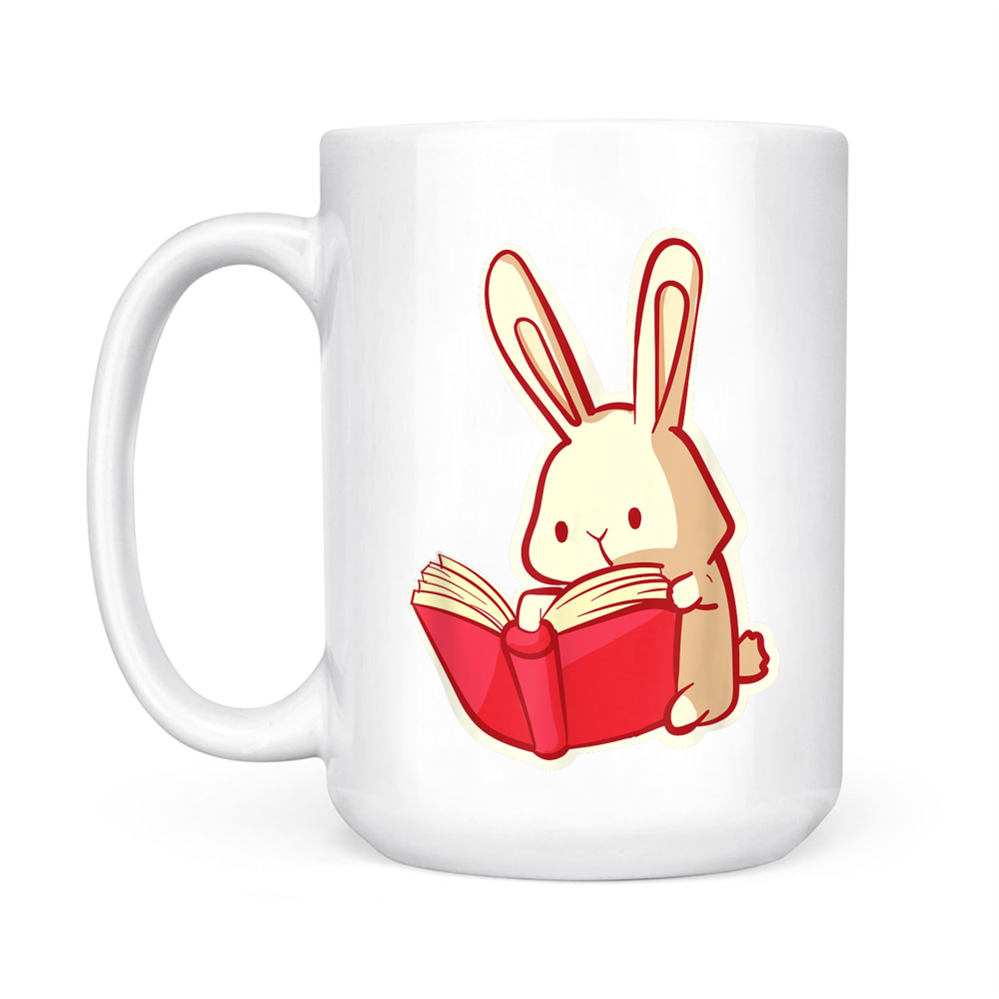 Book Bookworm Kawaii Bunny Reading Funny Graphic Mug